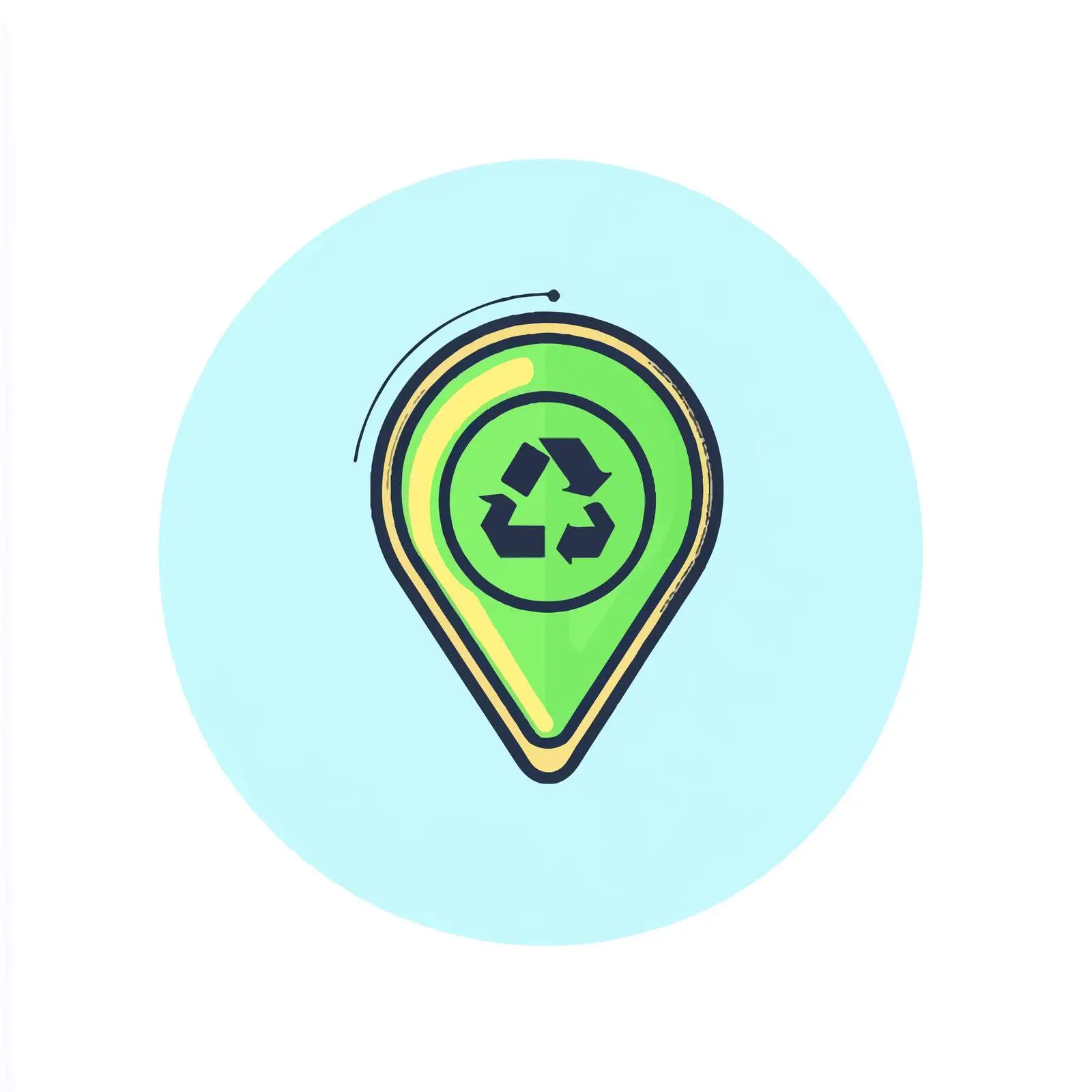 Flat Vector Location Pin and Recycle Sign Illustration – free location pin image from Dotvec