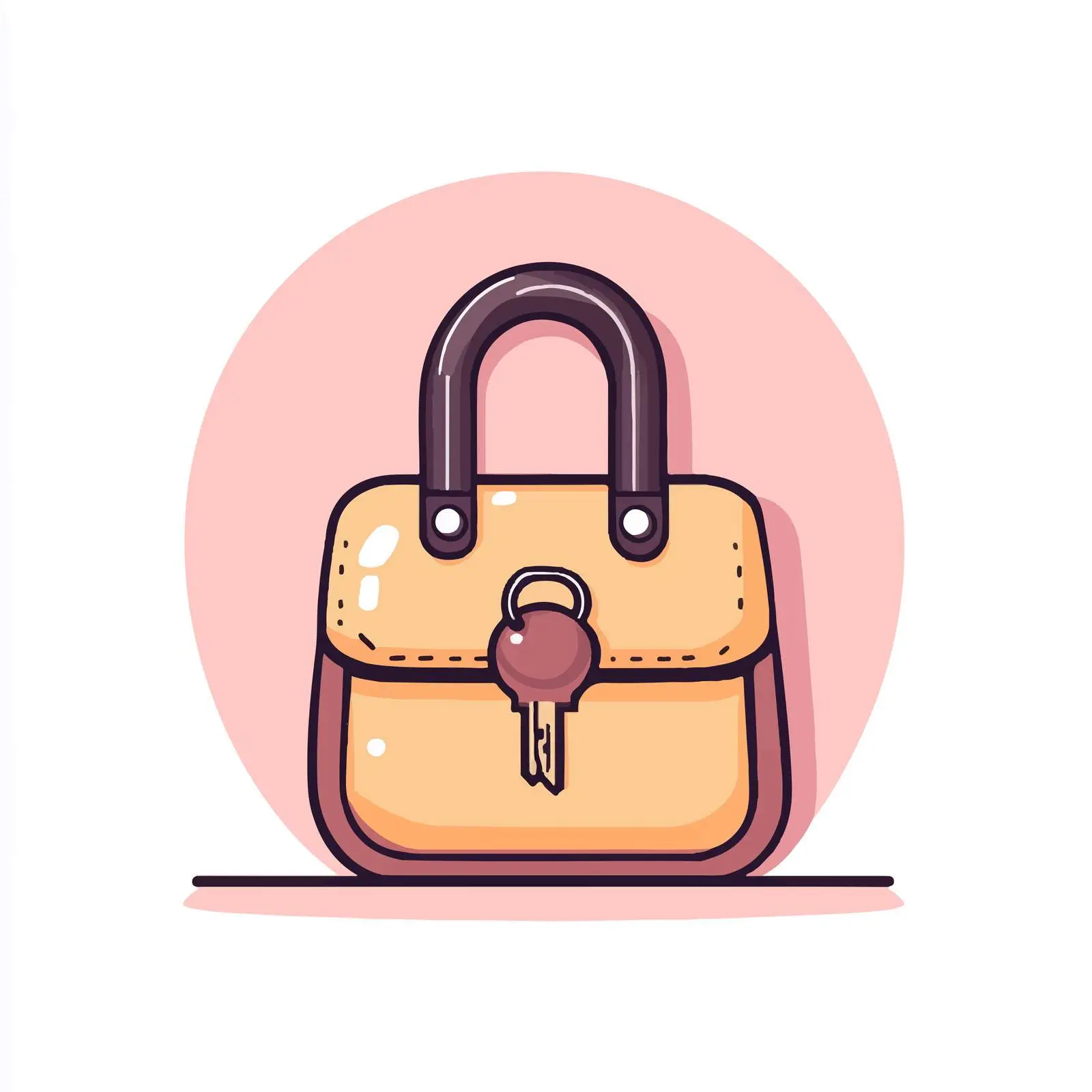 Flat Vector Illustration of Lock and Key Bag — free download from Dotvec