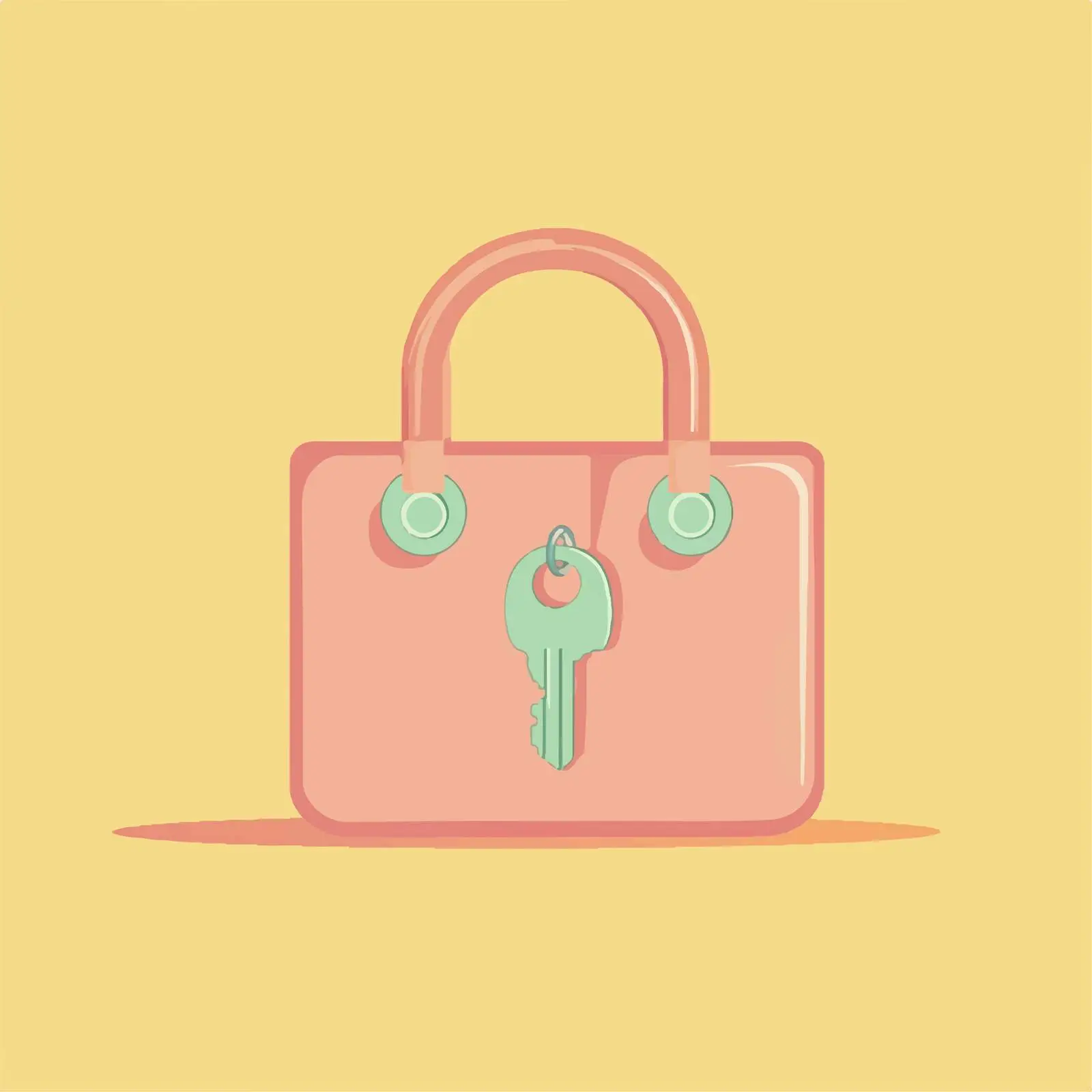 Flat Vector Illustration of Lock and Key Bag — free download from Dotvec