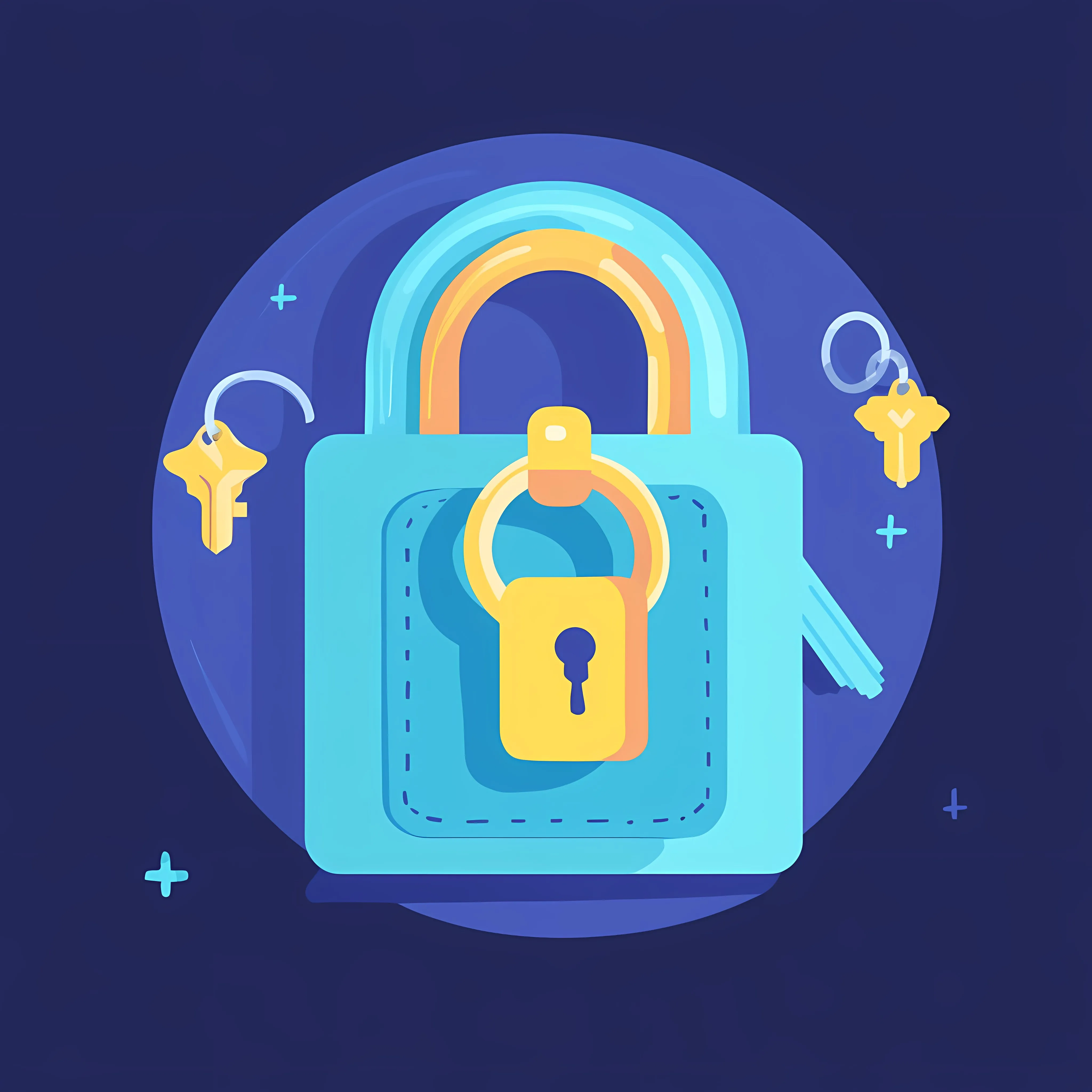 Lock and Keys Bag Flat Vector Illustration — free download from Dotvec