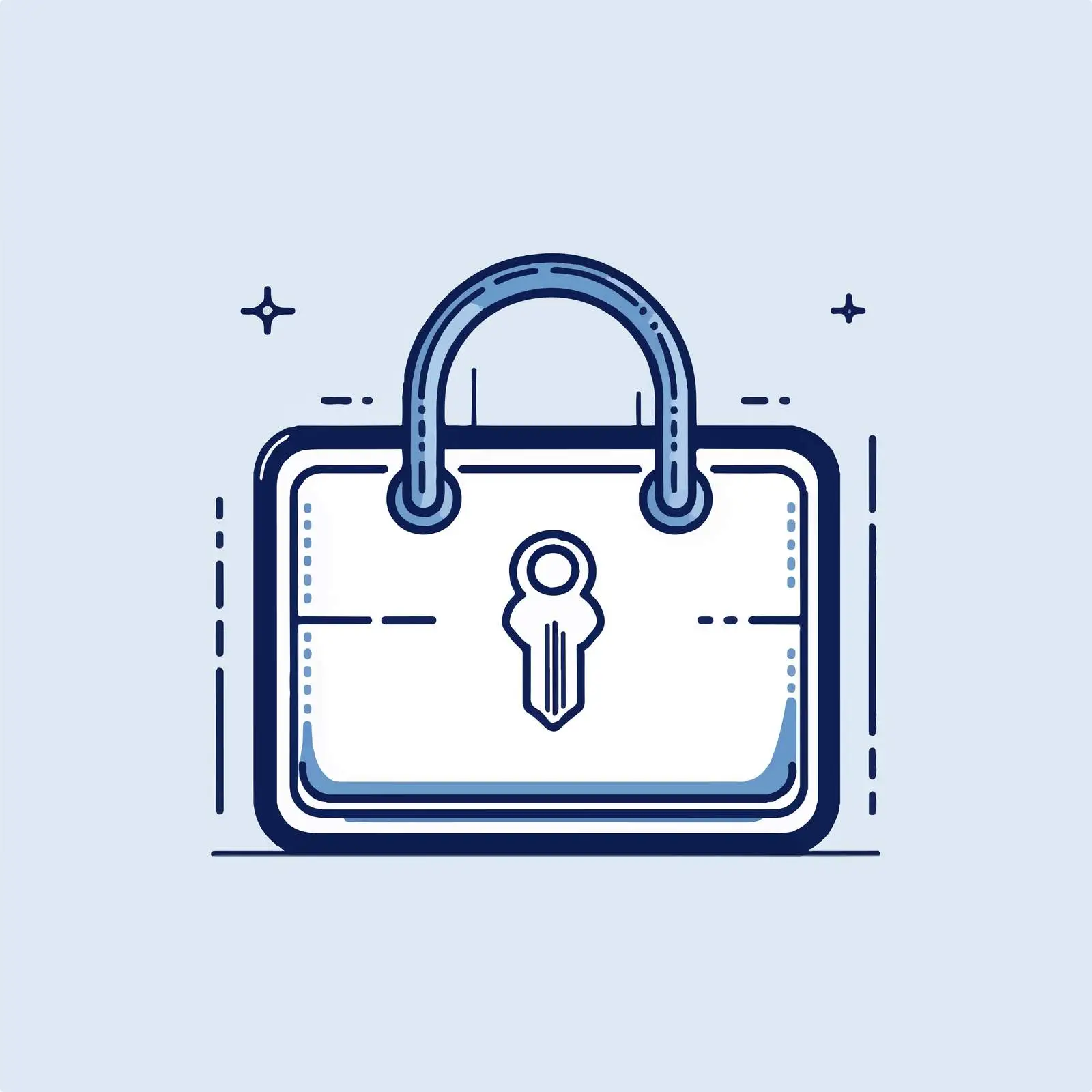 Flat Vector Illustration of Lock and Keys Bag — free download from Dotvec