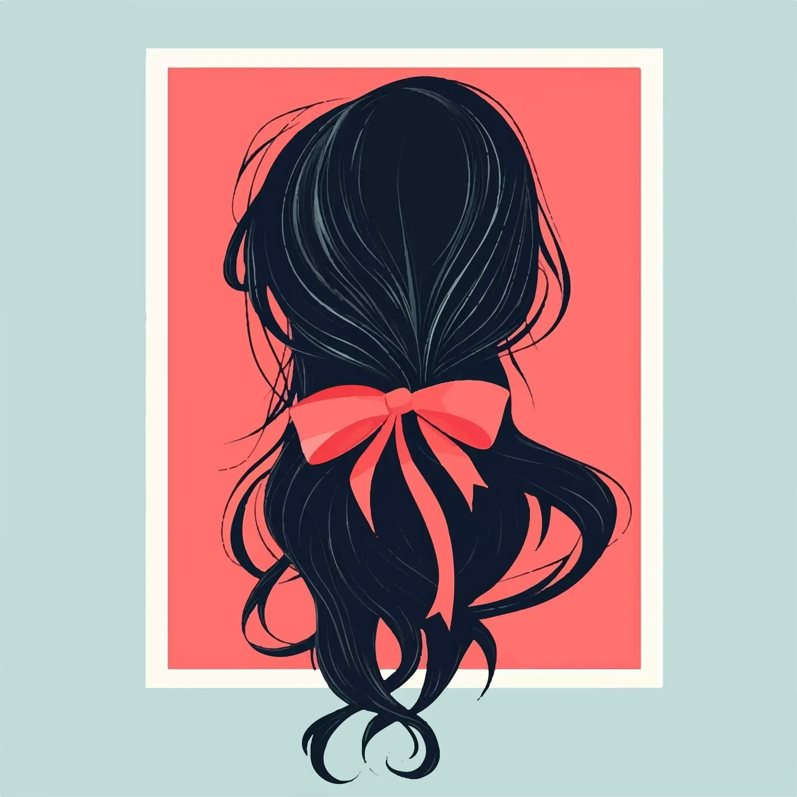 Flat Vector Illustration of Hair with Bow — free download from Dotvec