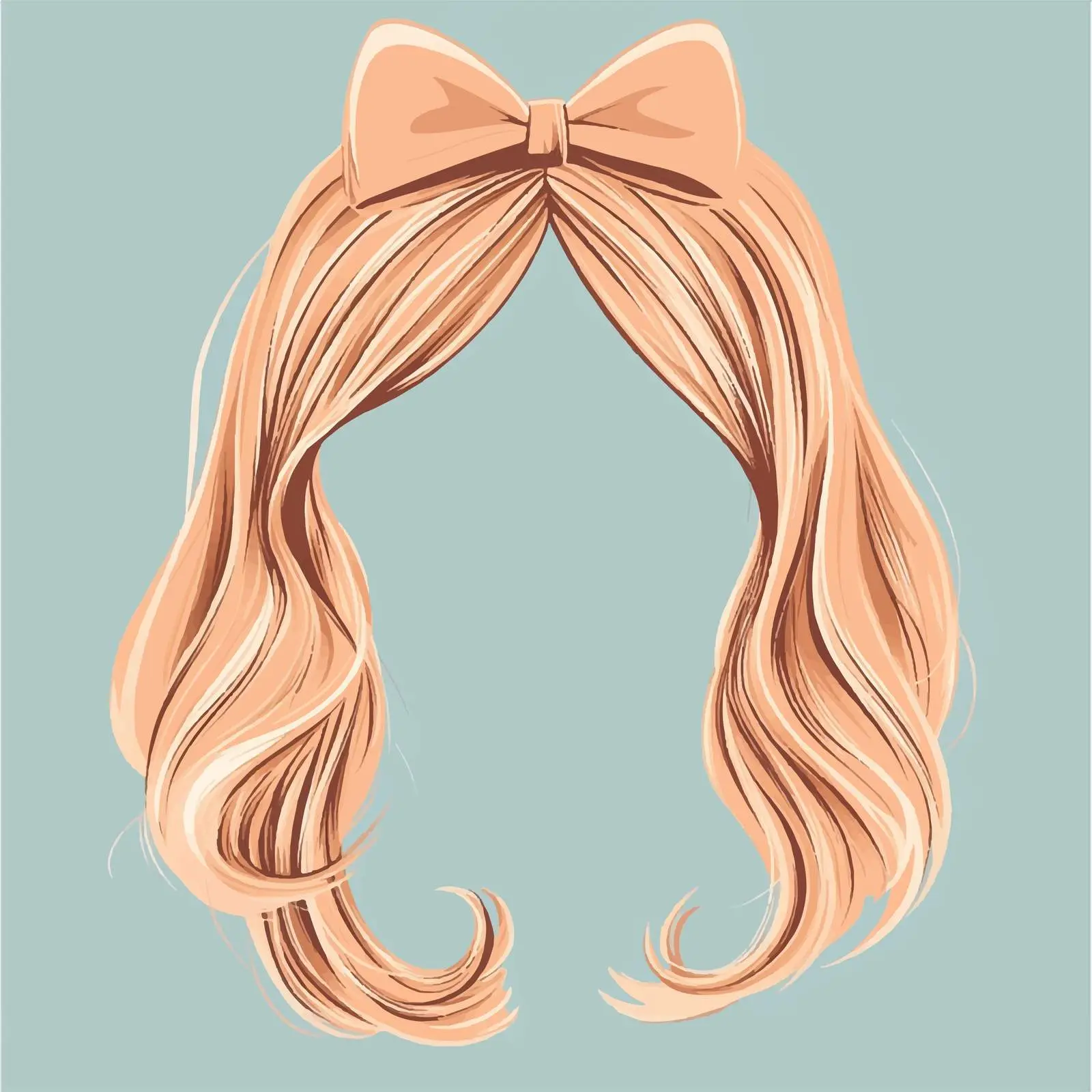 Elegant Flat Vector of Hair with Bow — free download from Dotvec