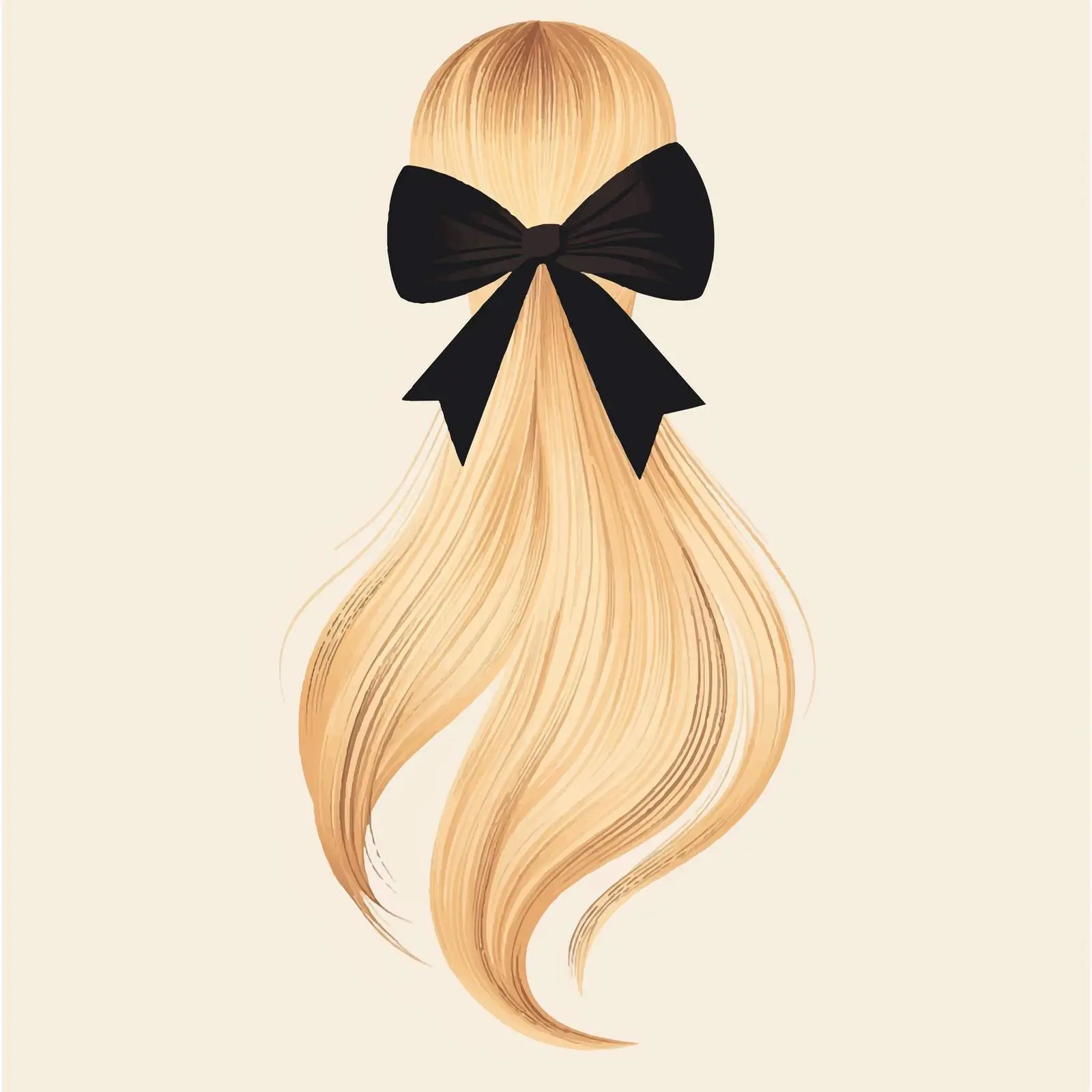 Elegant Bowed Lock of Hair Vector Illustration — free download from Dotvec