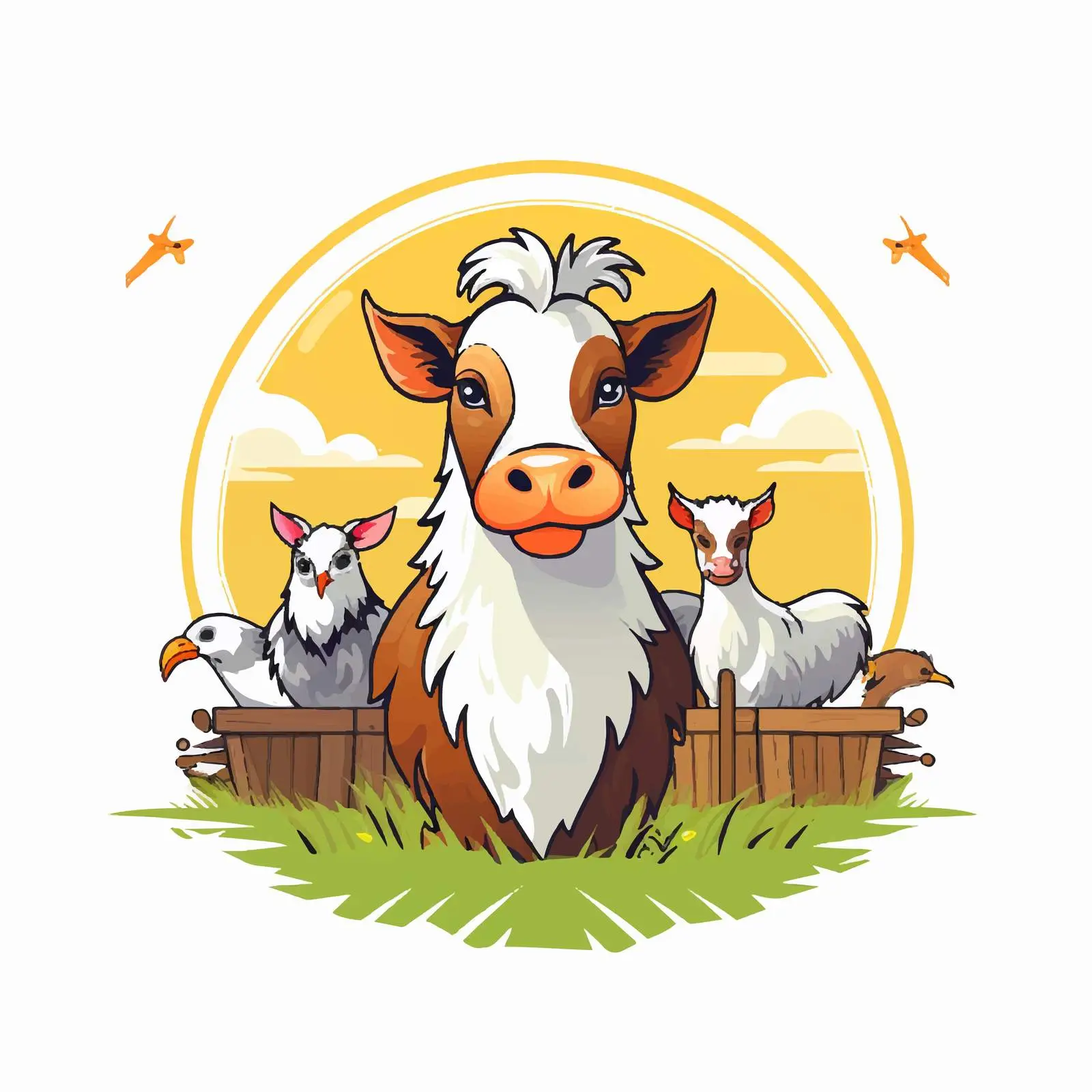 Farm Animal Illustration Logo Design Vector — free download from Dotvec