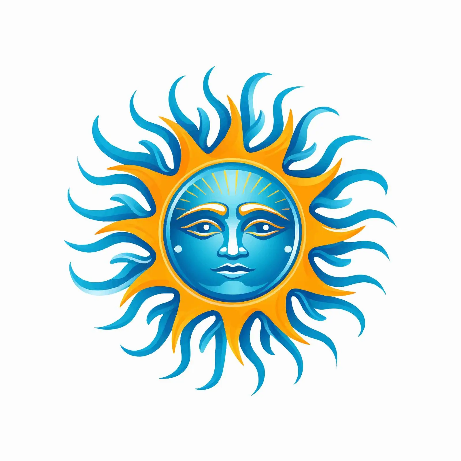 Blue Sun Illustration Logo Design Vector — free download from Dotvec