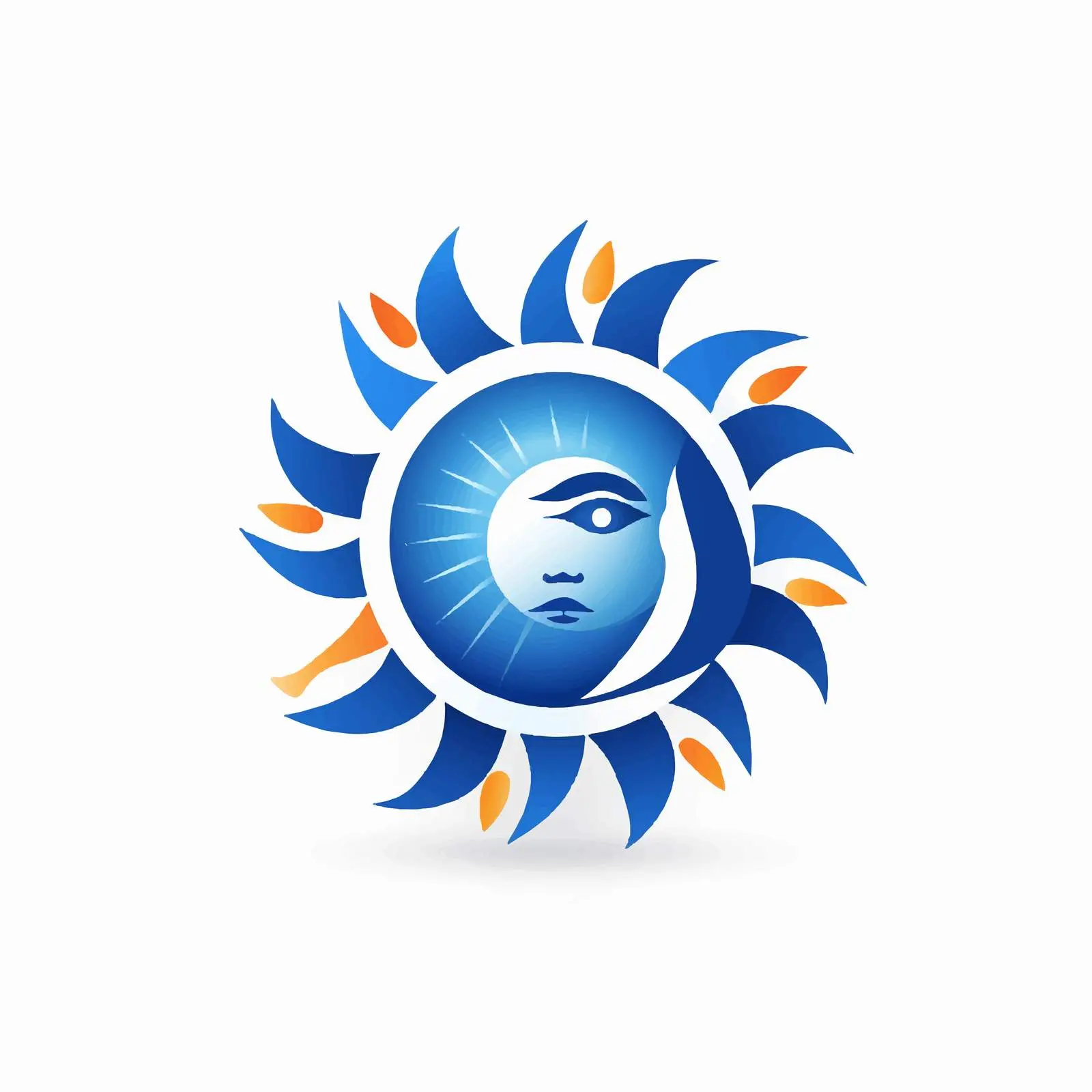 Blue Sun Logo Design Vector Illustration – free unique branding image from Dotvec