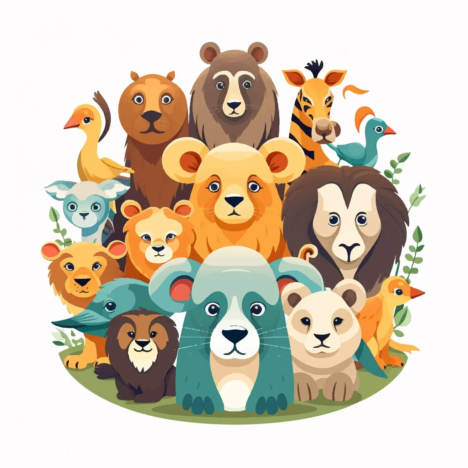 Colorful Animal Logo Design Illustration Vector – free animal symbols image from Dotvec