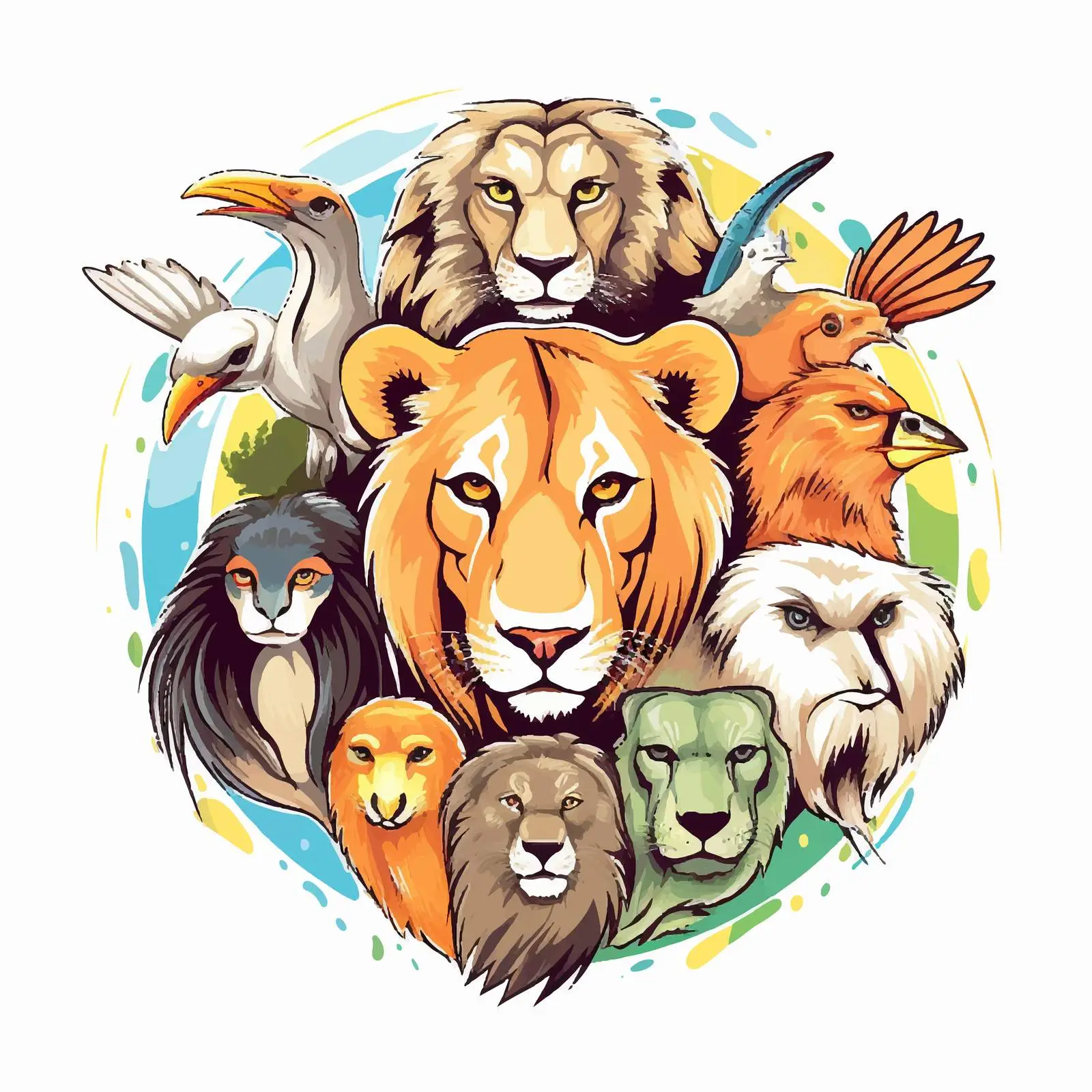 Colorful Animal Logo Design Illustration Vector — free download from Dotvec