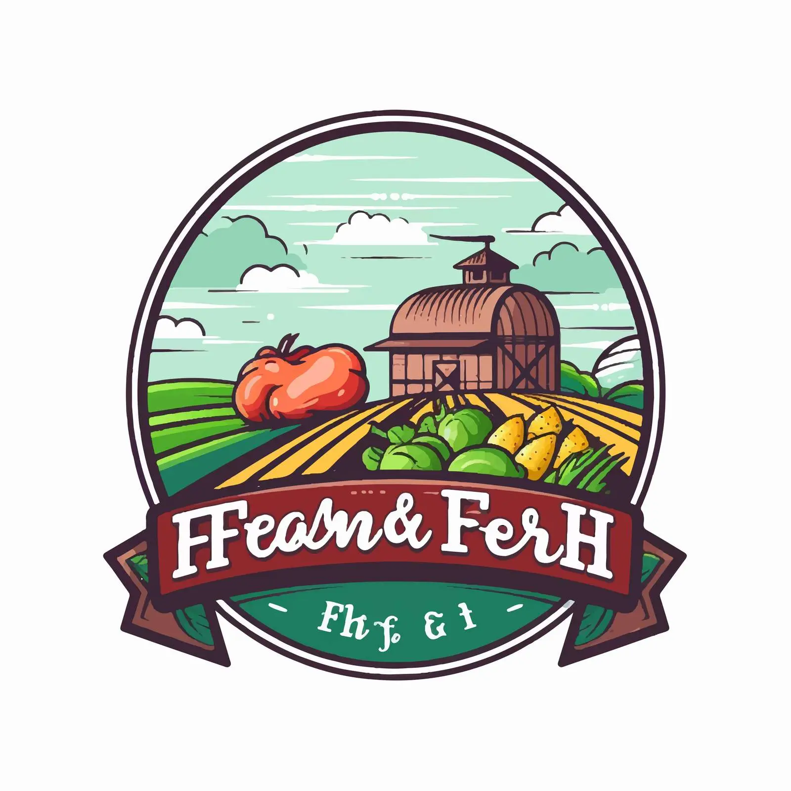 Farm Fresh Logo Design with Words Illustration — free download from Dotvec