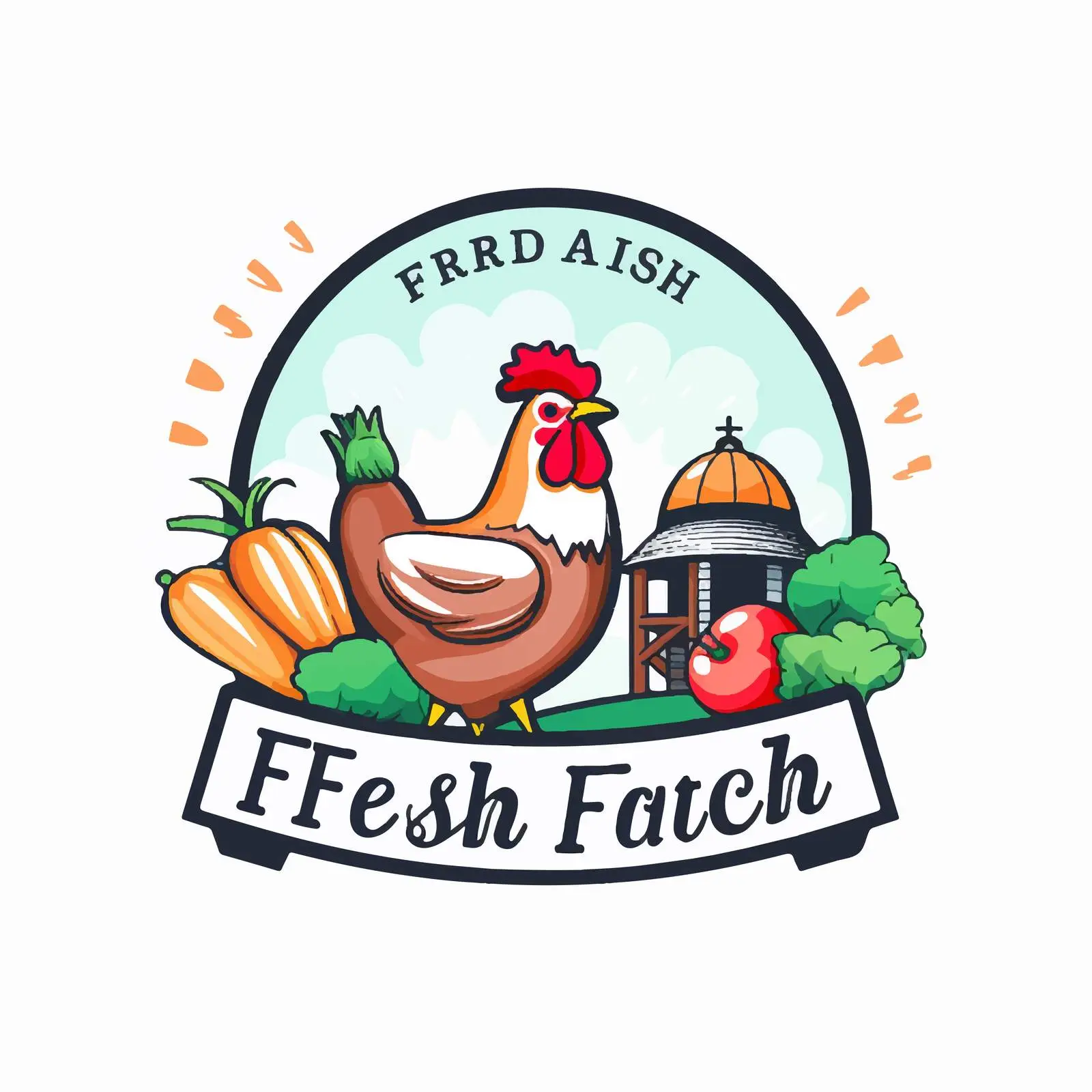 Farm Fresh Logo Design with Words Illustration — free download from Dotvec