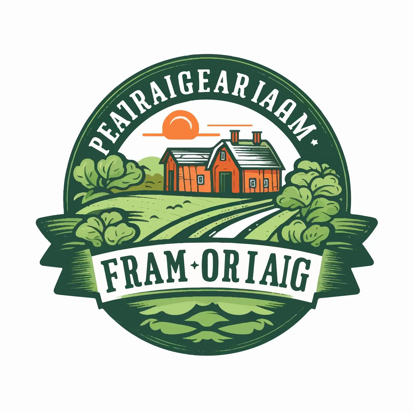 Organic Farm Logo Design with Text — free download from Dotvec