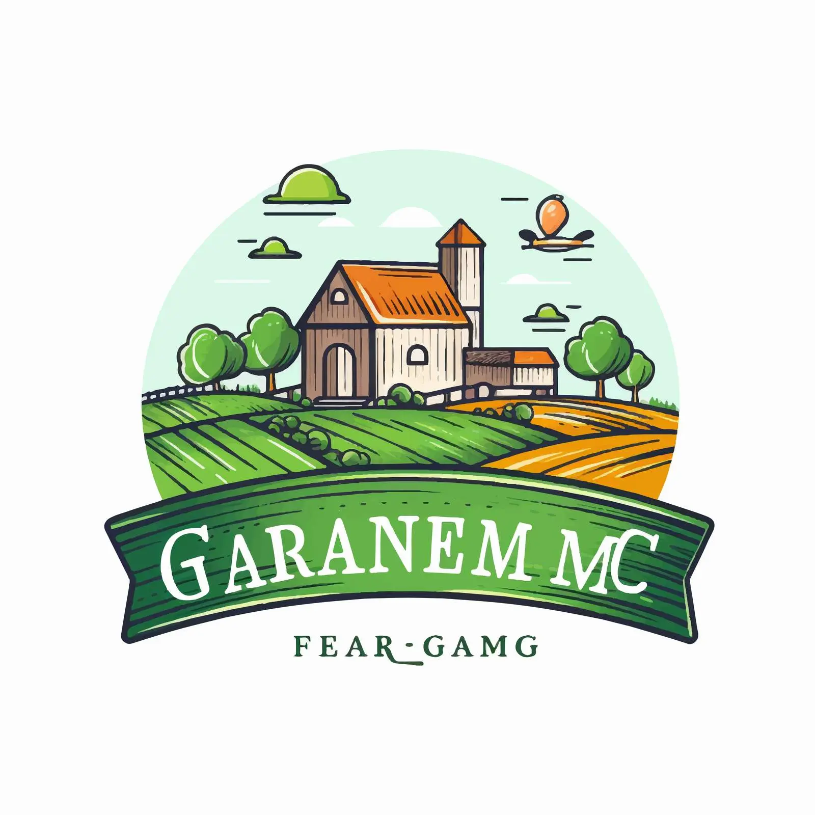 Organic Farm Logo Design with Text Illustration – free natural product image from Dotvec