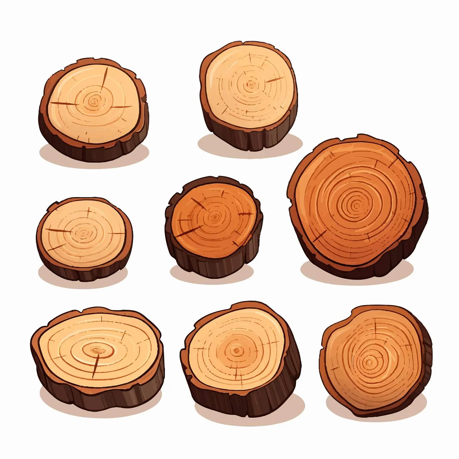 Top View Logs Vector Illustration on White Background — free download from Dotvec