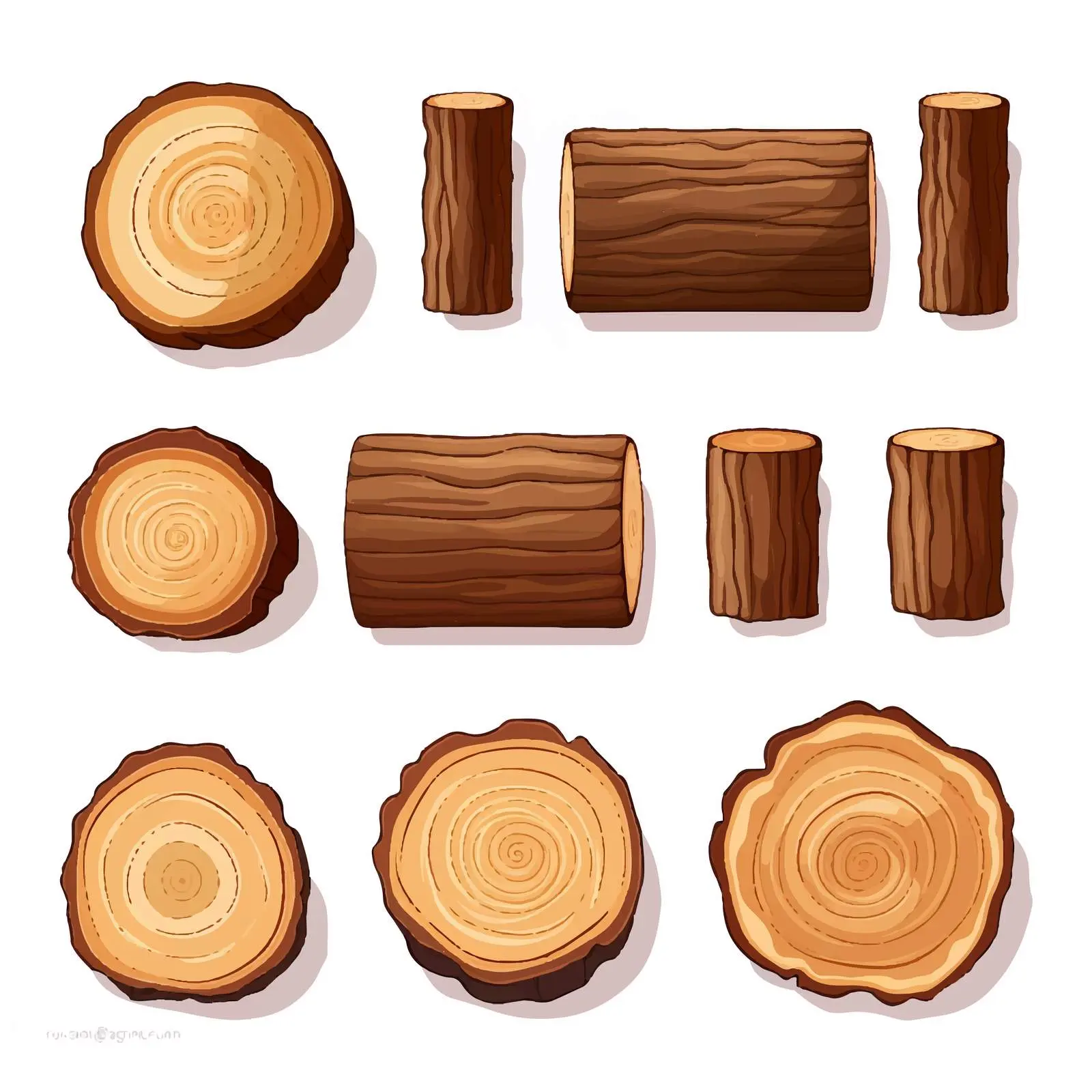 Top View Logs Vector Illustration on White Background – free tree illustration image from Dotvec