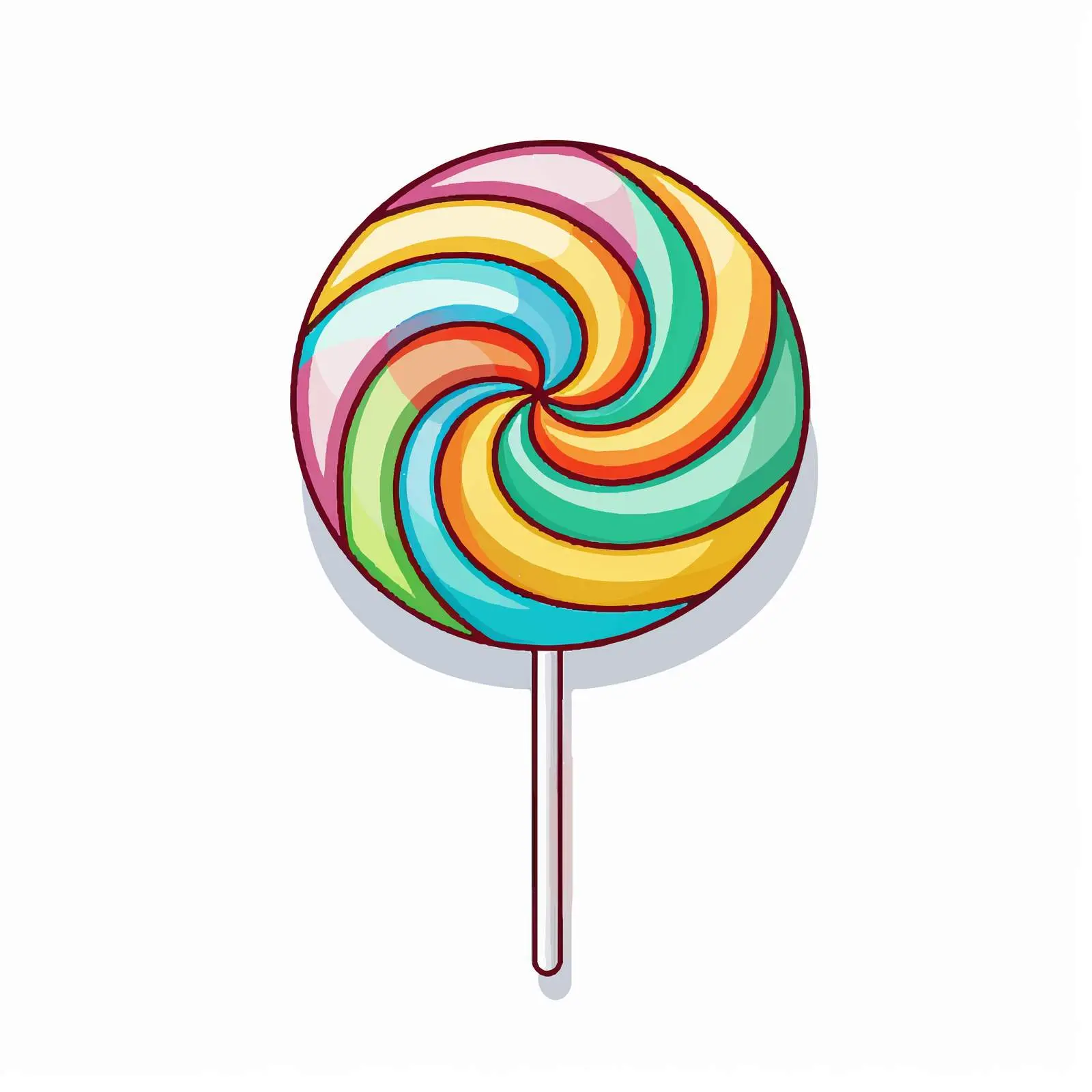 Outline Vector Illustration of Lollipop Candy — free download from Dotvec
