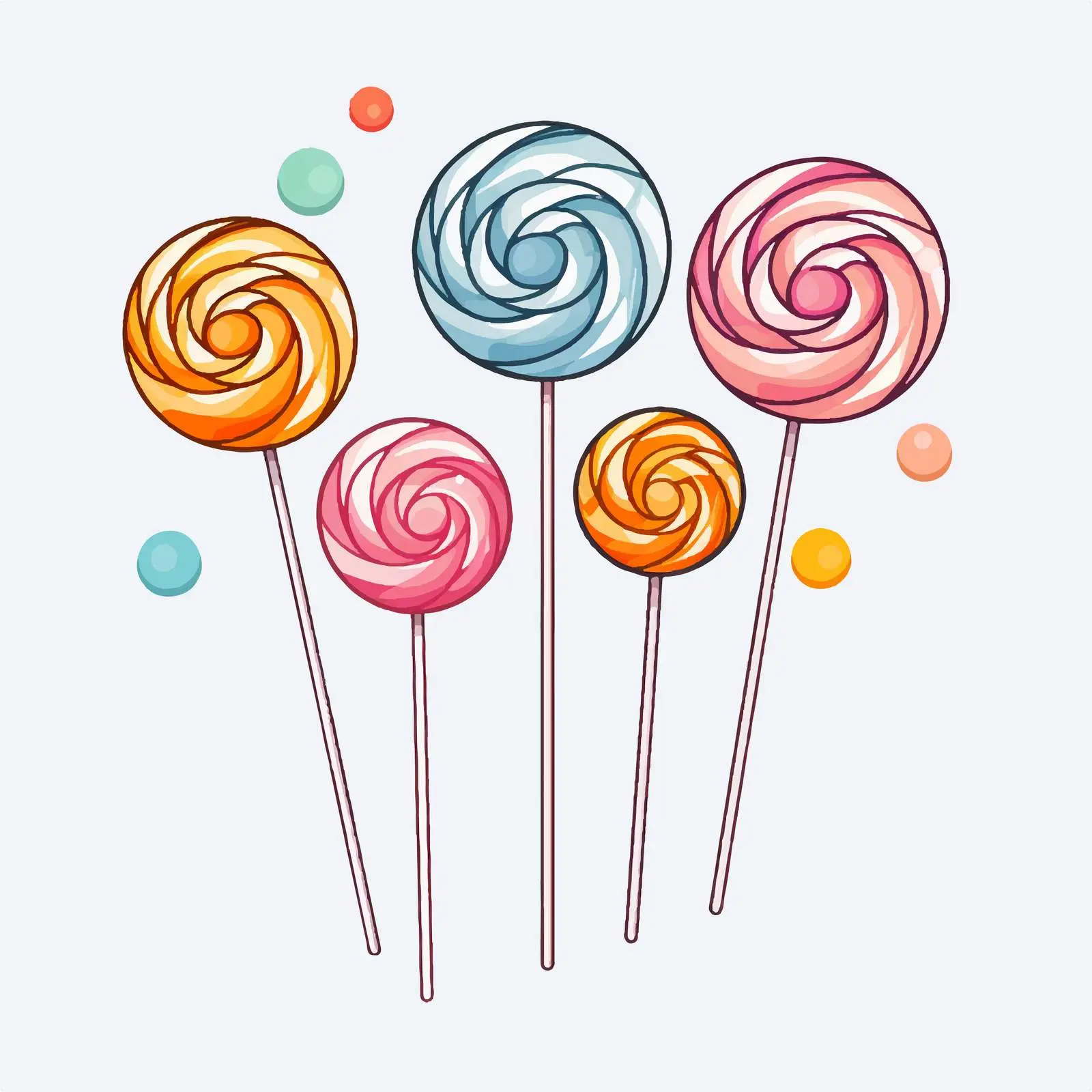 Lollipop Candy Outline Vector Illustration — free download from Dotvec
