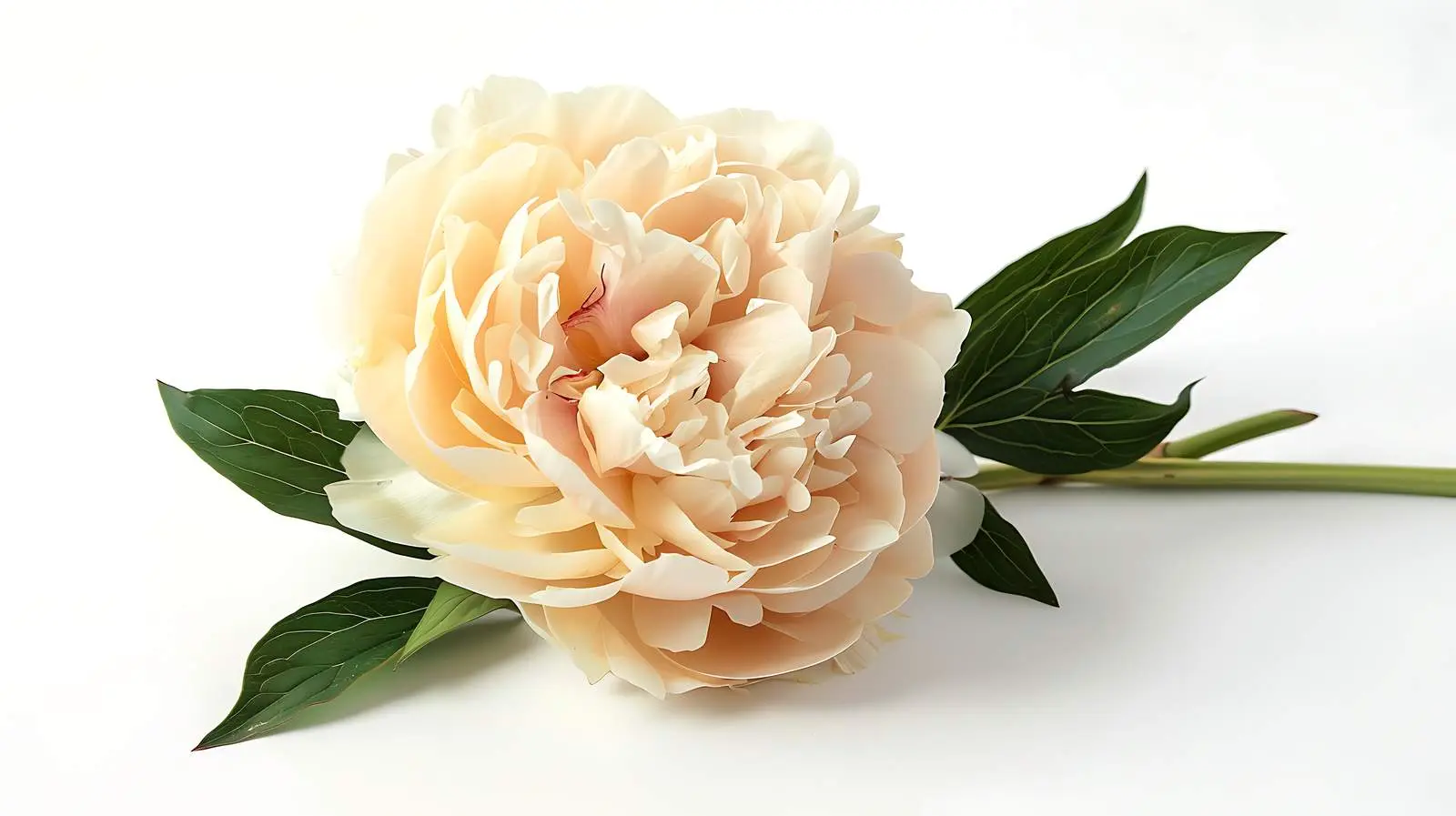Beige Peony Flower on White Background — free download from Dotvec
