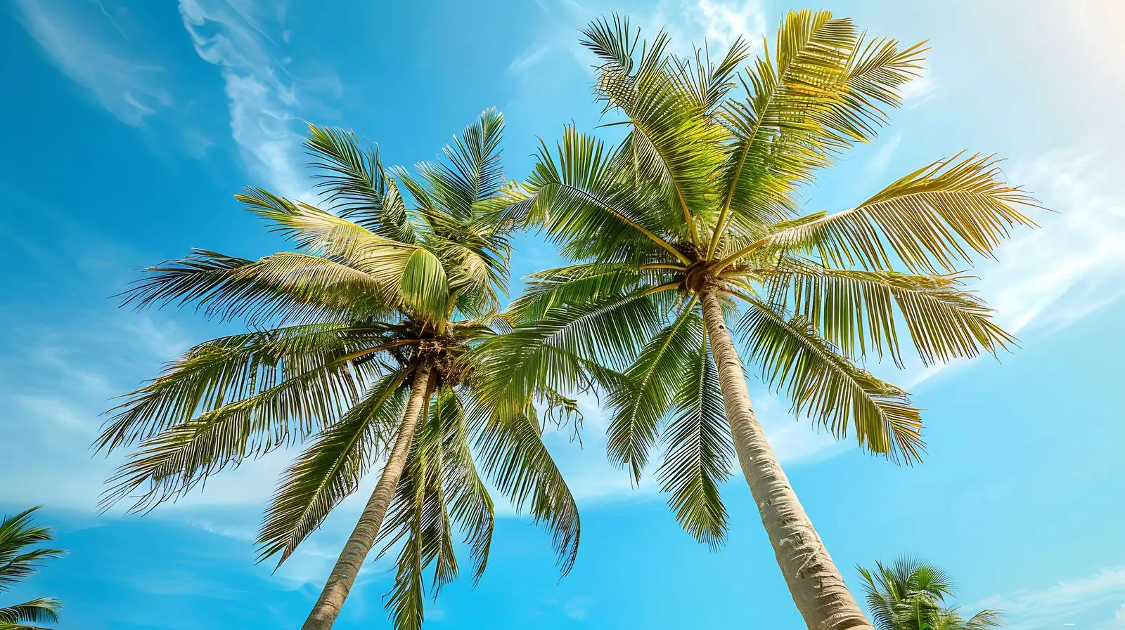 Tropical Coconut Palm Trees Under Blue Sky — free download from Dotvec