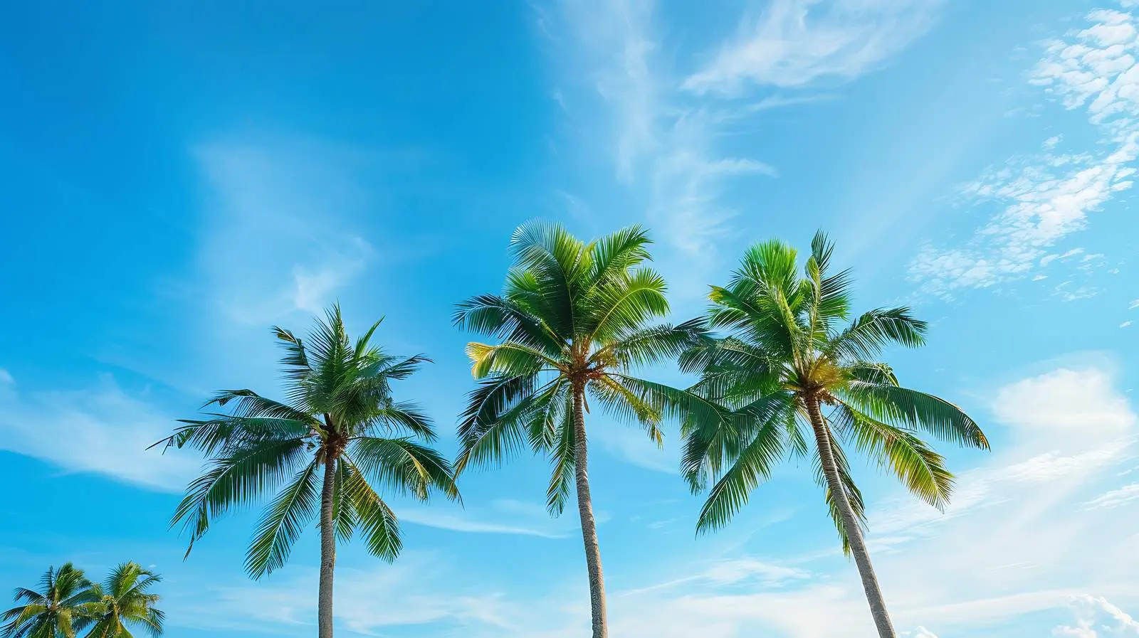 Tropical Coconut Palm Trees Against Blue Sky — free download from Dotvec