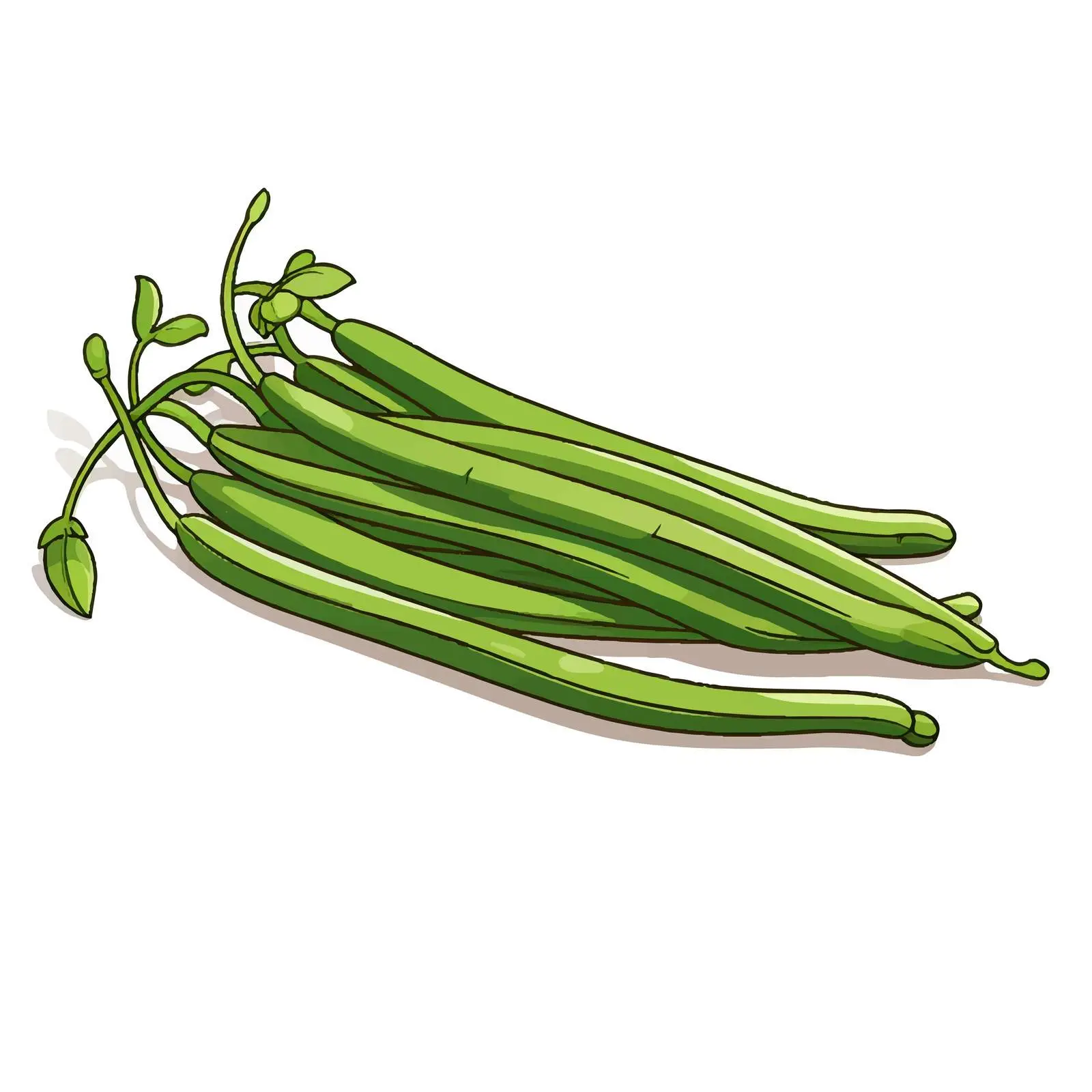 Cartoon Long Beans Vector Illustration — free download from Dotvec