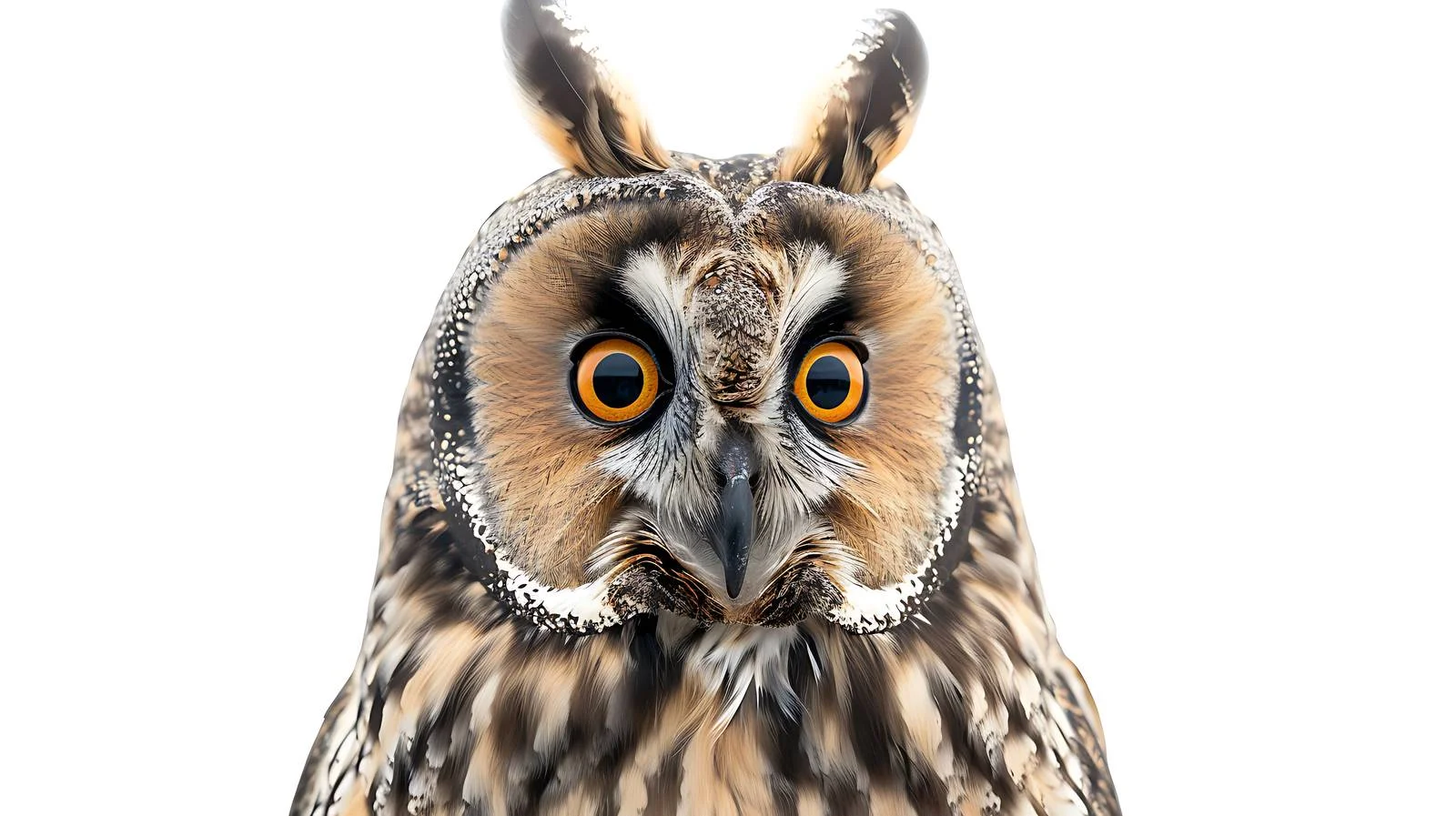 Close-Up of Isolated Long-Eared Owl — free download from Dotvec