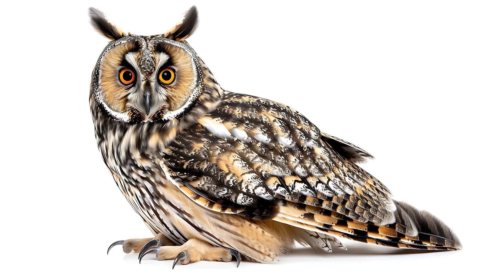 Graceful Long-Eared Owl on White Background — free download from Dotvec
