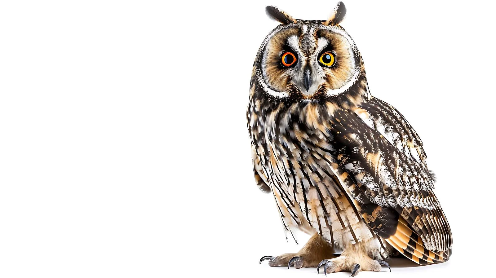 Majestic Long-Eared Owl on White Background — free download from Dotvec