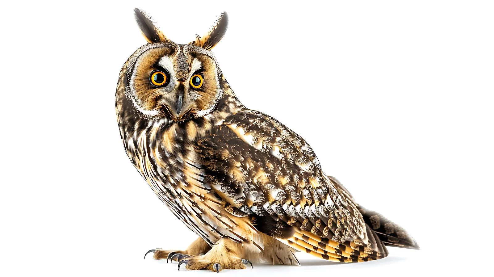 Graceful Long-Eared Owl on White Background — free download from Dotvec