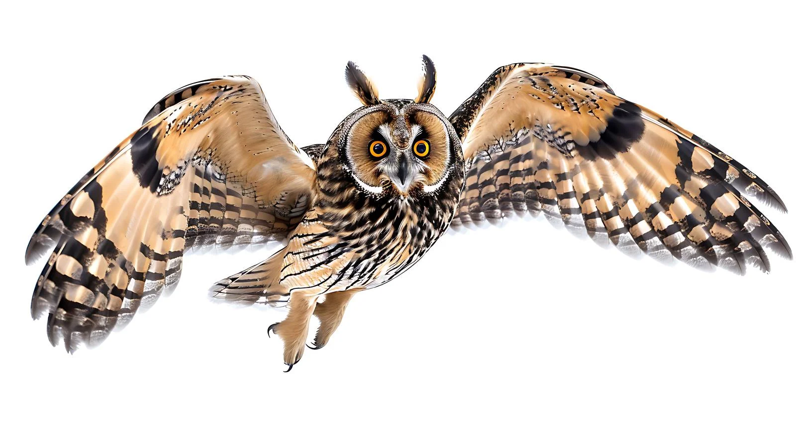 Long-eared Owl Asio Otus White Background — free download from Dotvec