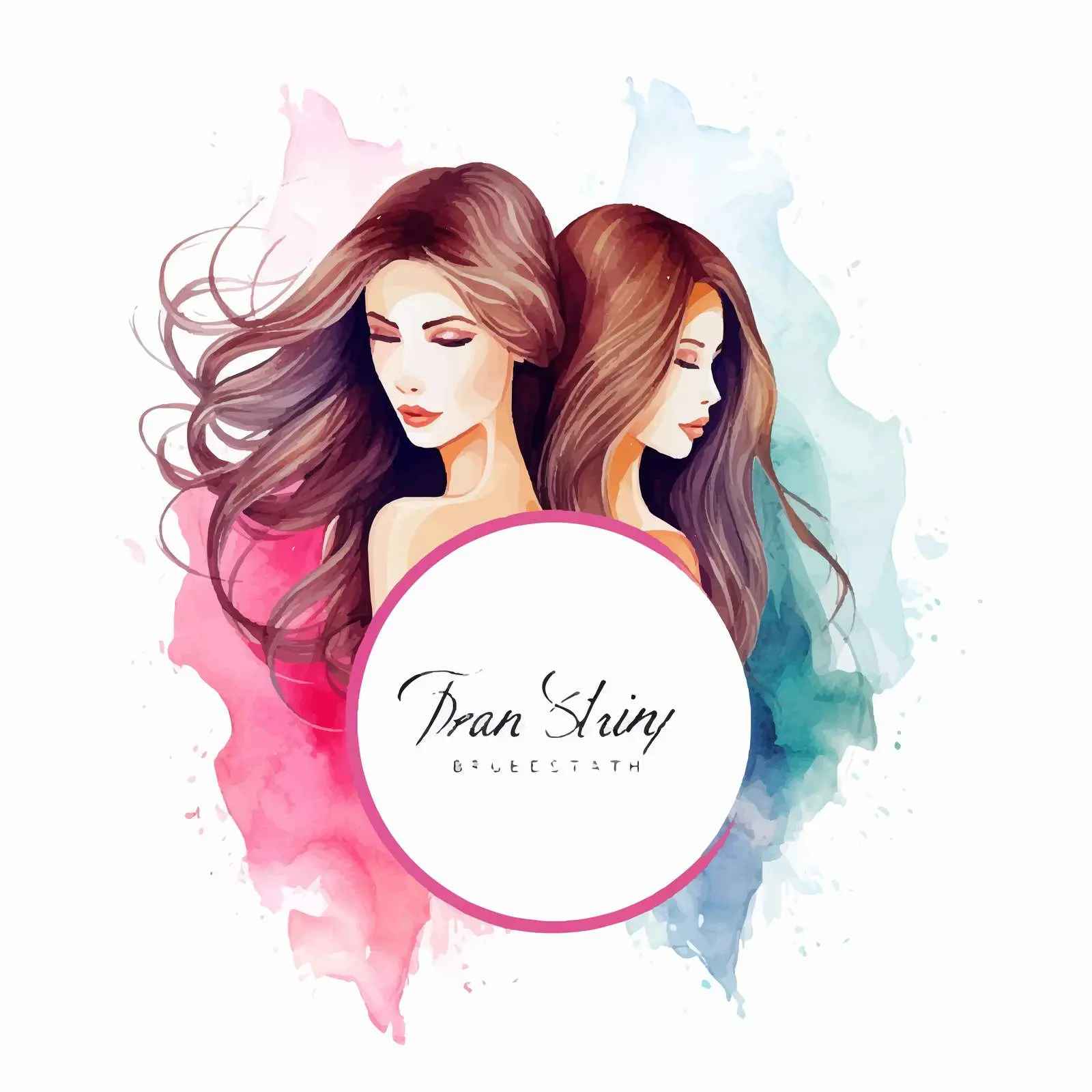 Stylish Long Hair Beauty Salon Logo – free female silhouette image from Dotvec