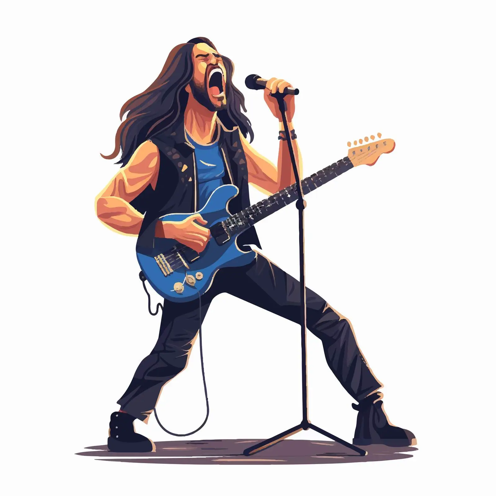 Long-Haired Metal Rock Vocalist in Action — free download from Dotvec