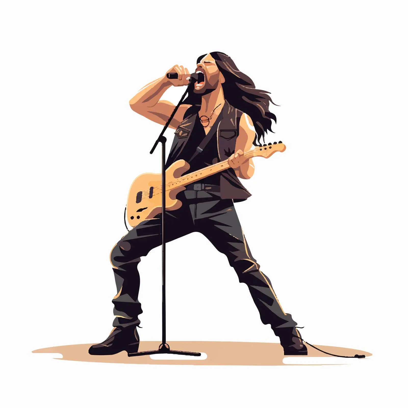 Long-Haired Metal Rock Vocalist in Action — free download from Dotvec