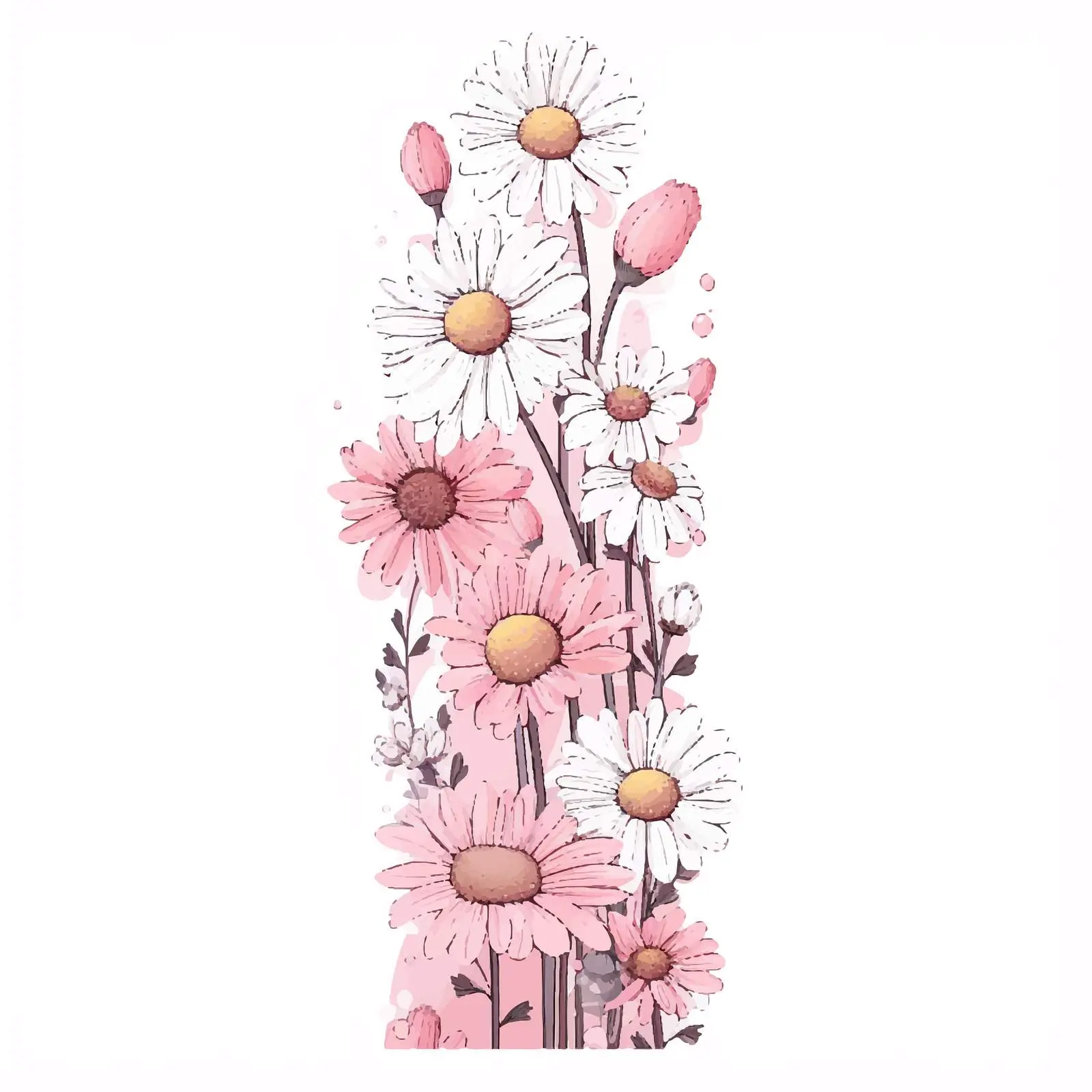 Charming Chamomile Nails Design with Spring Flowers — free download from Dotvec