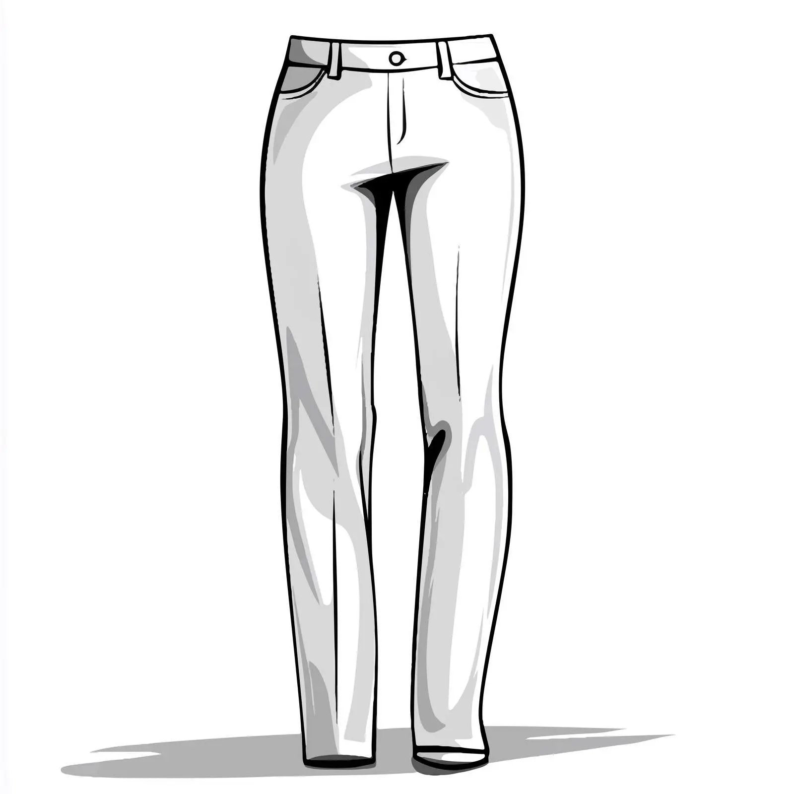 Cartoon Grayscale Long Pants Vector Illustration — free download from Dotvec