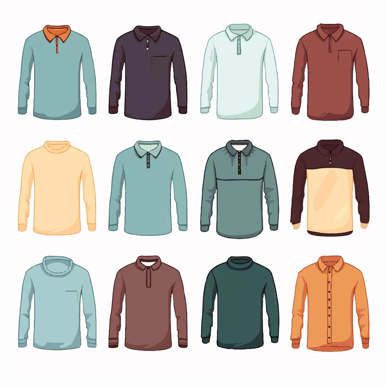 Cartoon Long Sleeve Clothes Vector Illustration – free fashionable outfit image from Dotvec