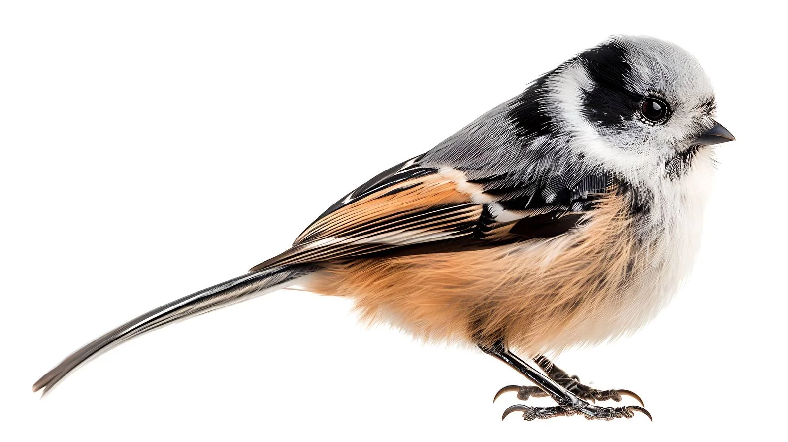 Graceful Long-Tailed Tit Bird Isolated on White — free download from Dotvec