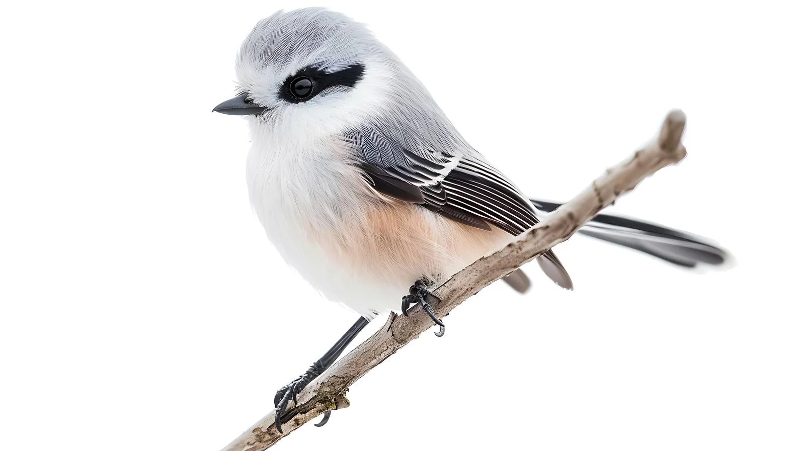 Elegant Long-Tailed Tit Bird Portrait — free download from Dotvec