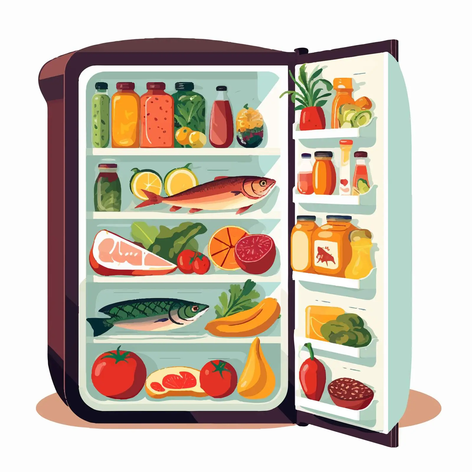 Inside a Fridge with Healthy Food Ingredients — free download from Dotvec