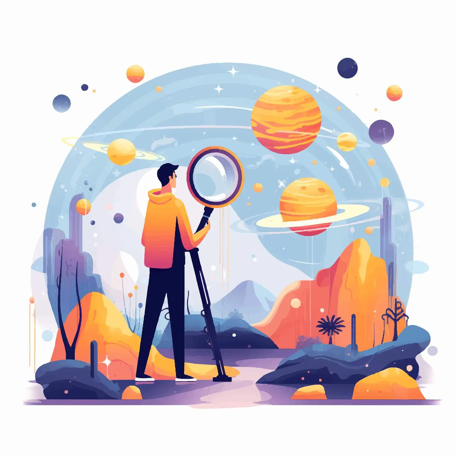 Future Vision and Curiosity Concept Illustration — free download from Dotvec
