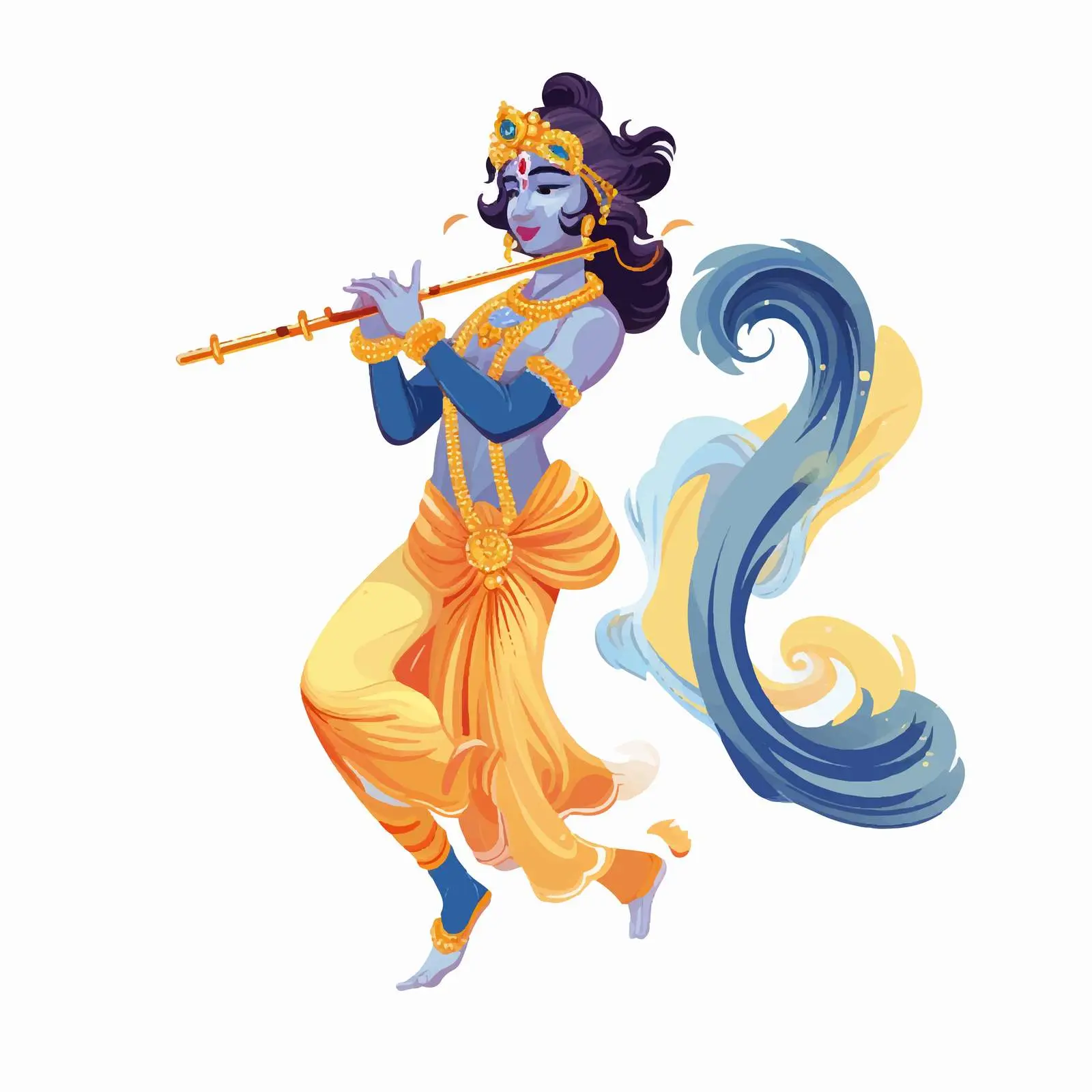 Lord Krishna Playing Bansuri During Janmashtami Festival – free flute image from Dotvec