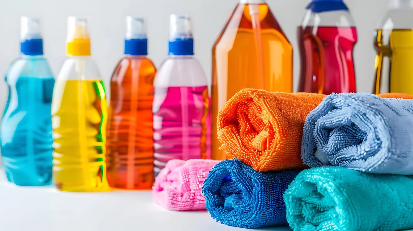 Assorted Cleaning Chemical Bottles in Plastic — free download from Dotvec