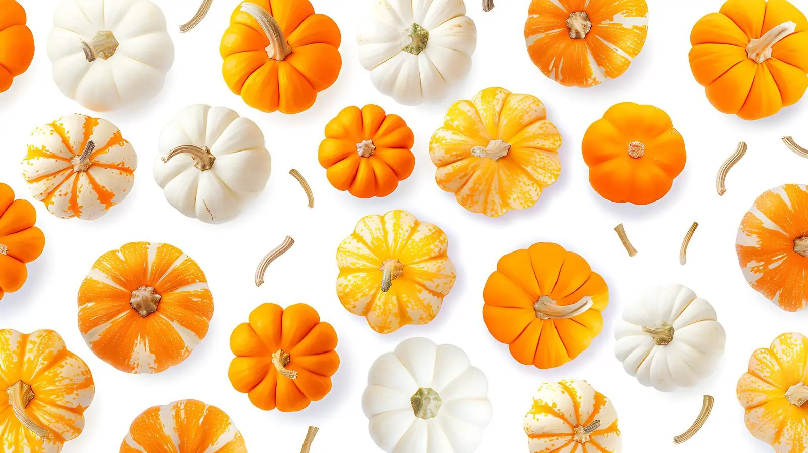 Colorful Orange and White Pumpkins in Autumn — free download from Dotvec