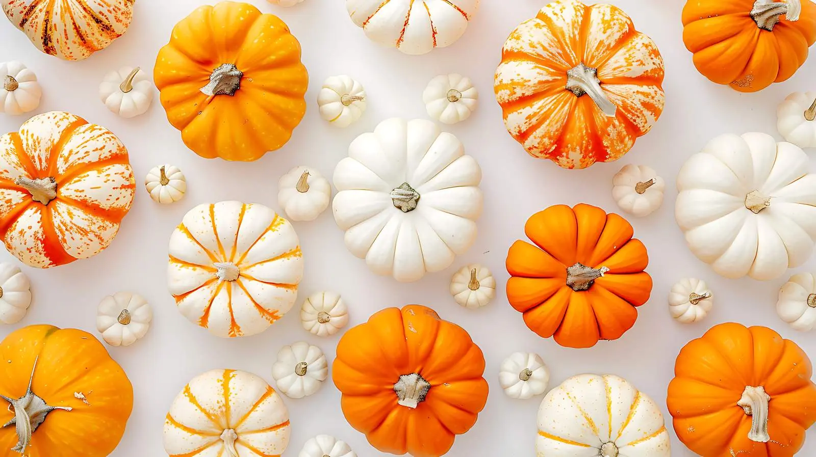 Colorful Orange and White Pumpkins in Autumn — free download from Dotvec