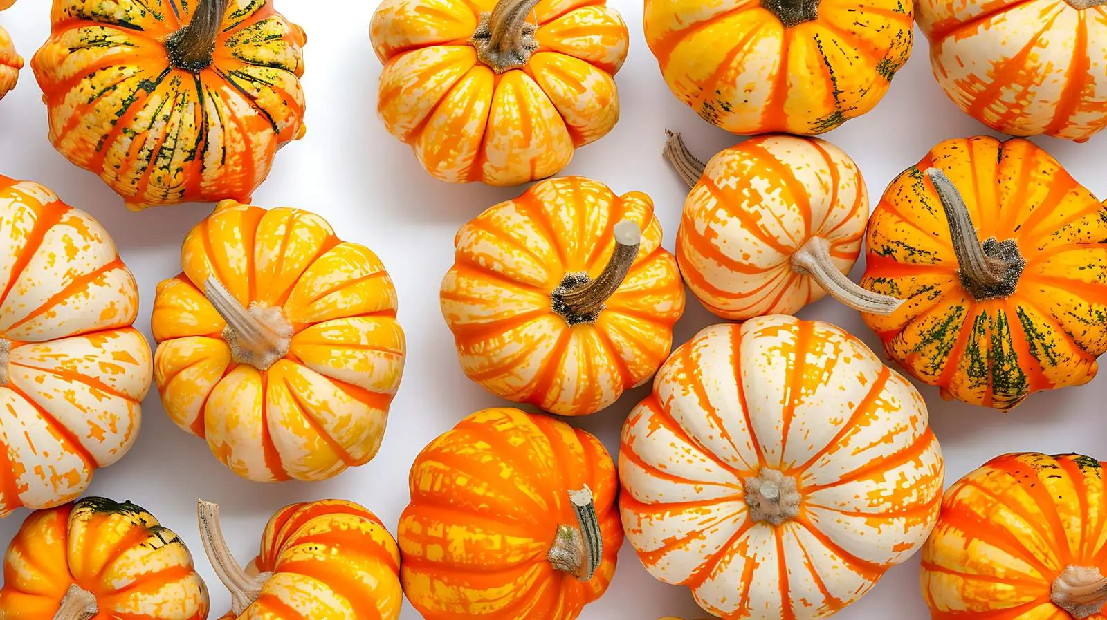 Colorful Striped Orange Pumpkins in Autumn – free decorative pumpkin image from Dotvec