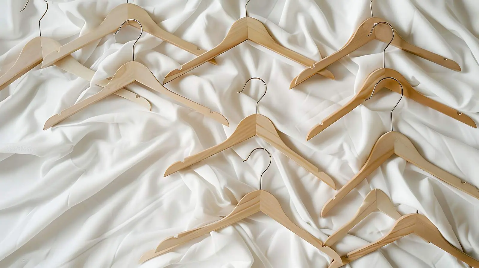 Minimalist Fashion Display with Hangers on Linen — free download from Dotvec