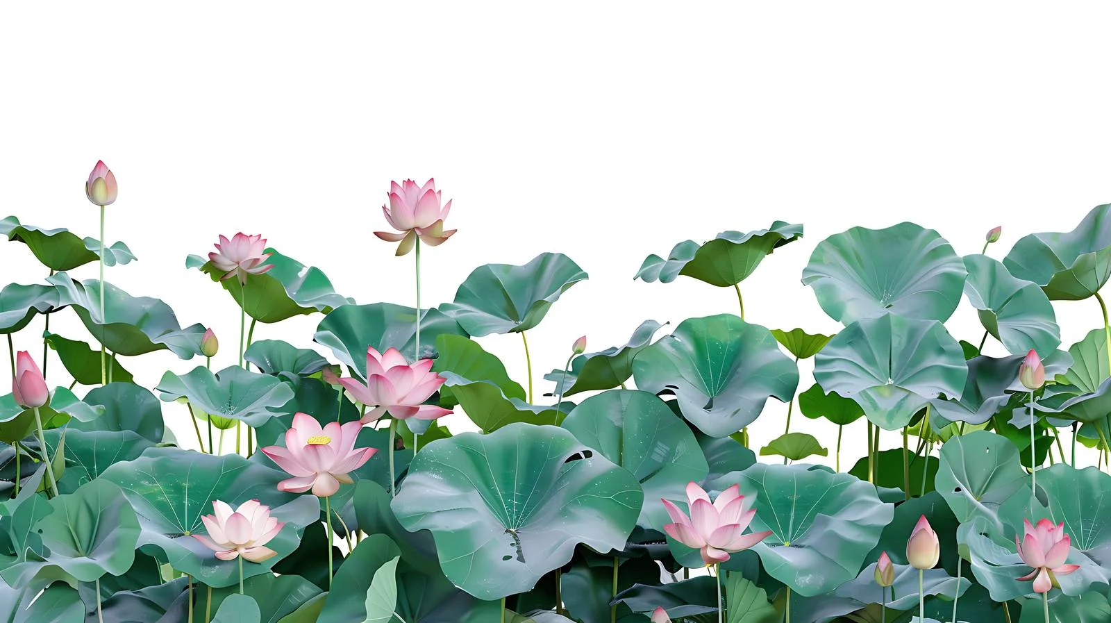 Serene Lotus Pond on White Background — free download from Dotvec