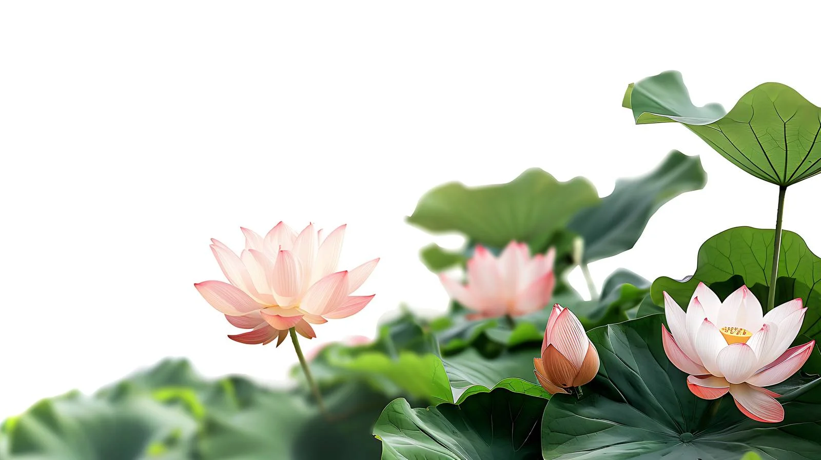 Serene Lotus Pond on White Background — free download from Dotvec