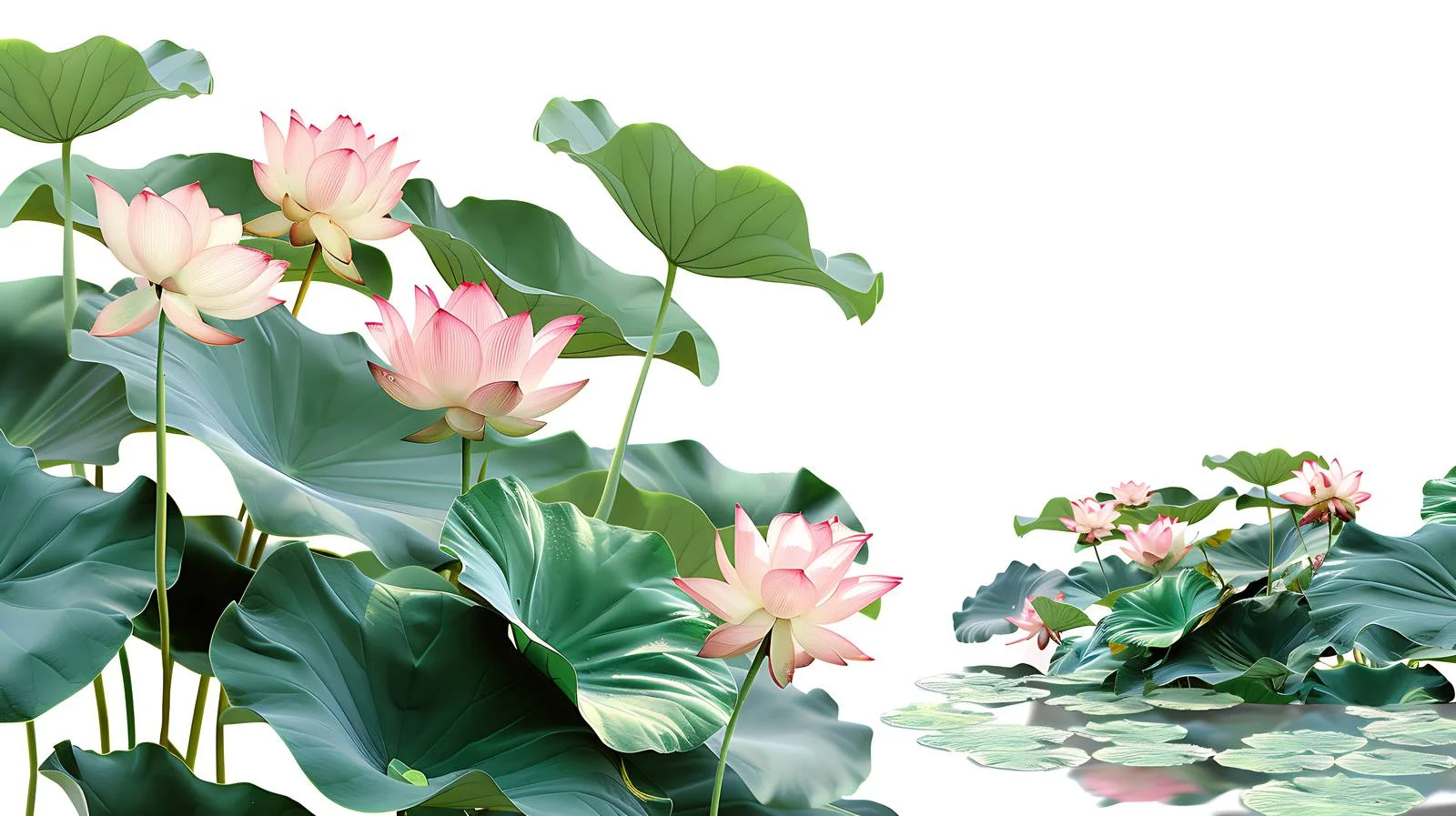 Lotus Pond on White Background — free download from Dotvec