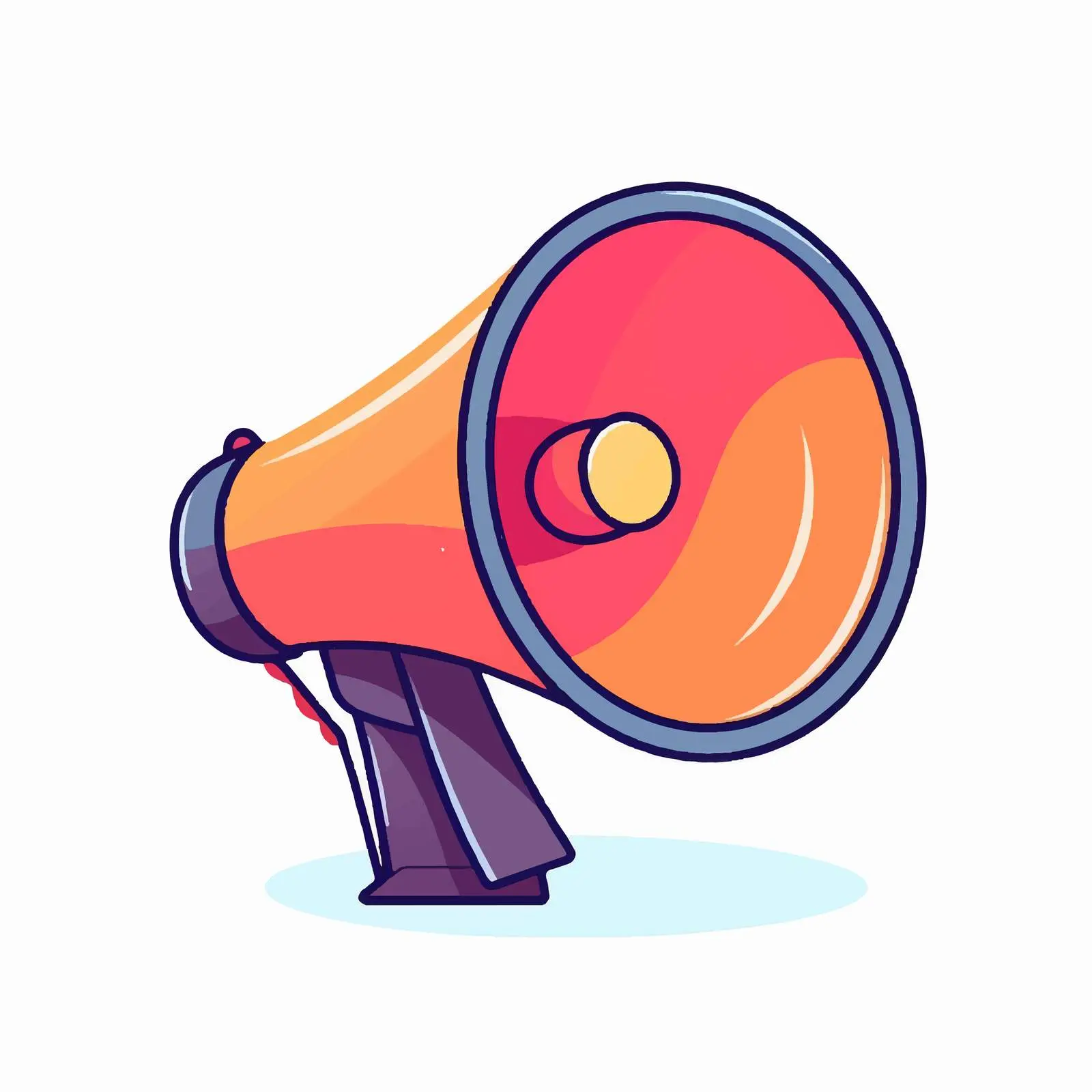 Megaphone Icon in Circle Design – free broadcast image from Dotvec